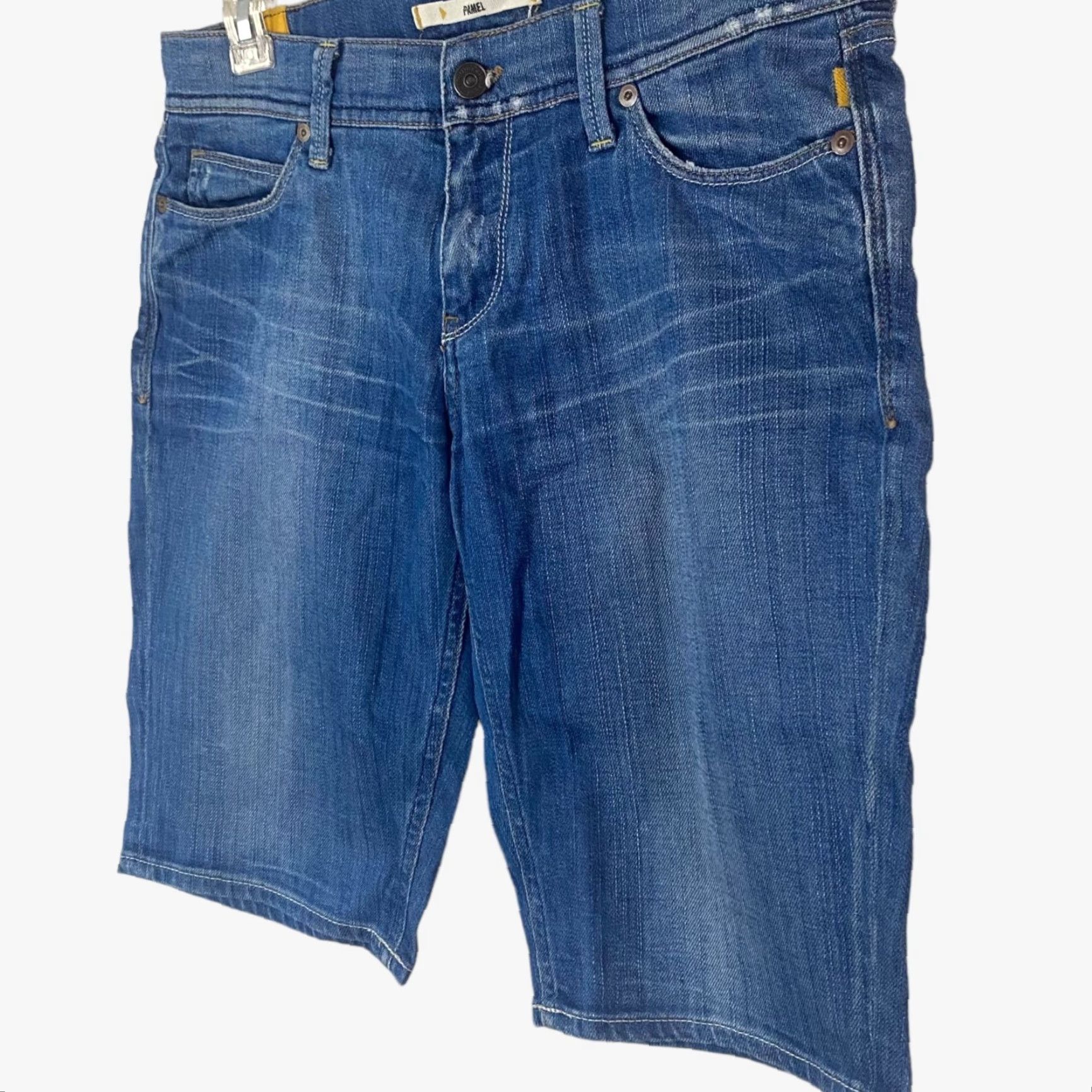 Denime Meltin' Pot Pamel Bermuda Jean Shorts Women's 30 Medium Wash Denim Blue 5-Pocket Style Bermuda, 98% Cotton 2% Elastane Womens/Plus? Size 30" / US 8 / IT 44 - 2 Thumbnail