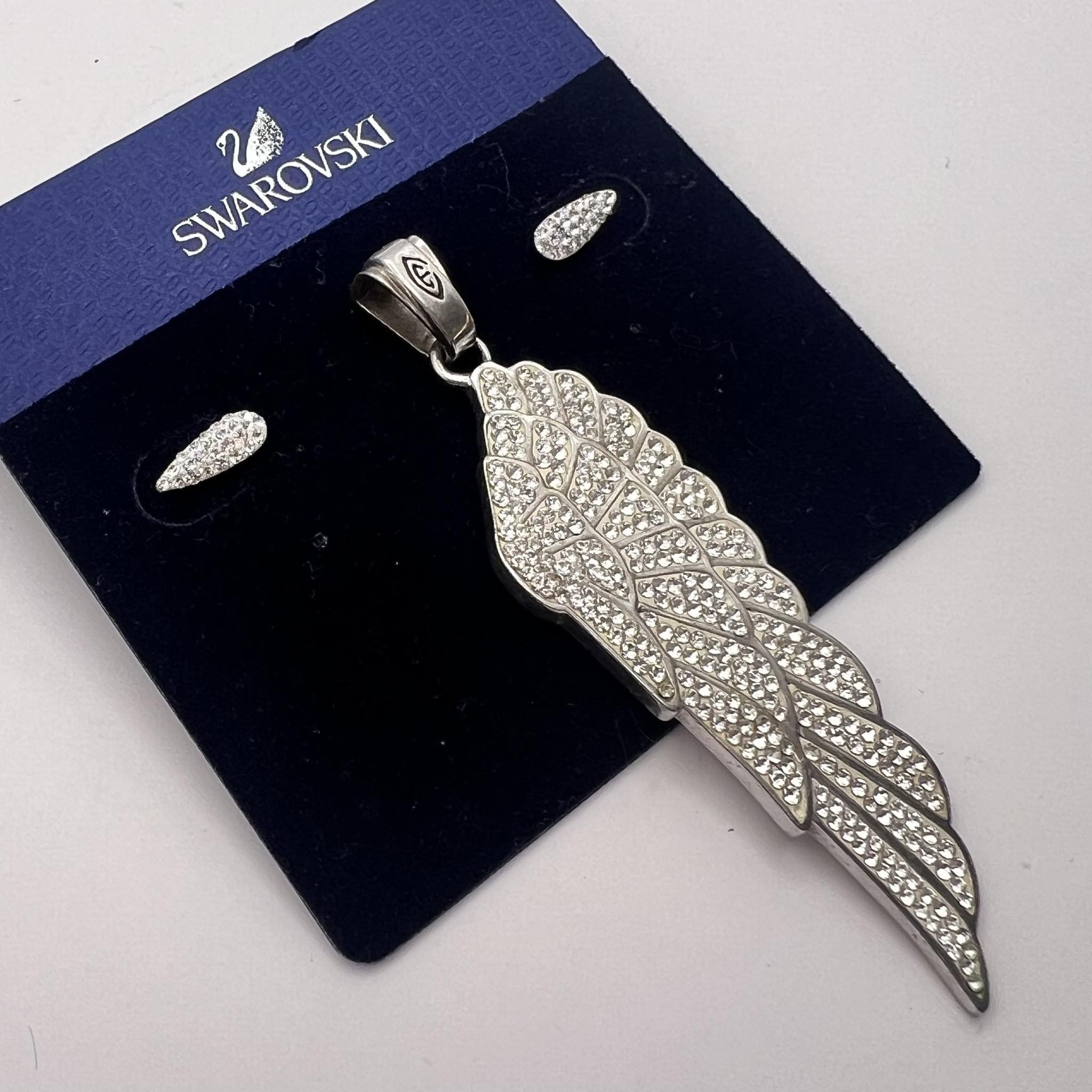 Vintage Authentic Set Swarovski Earrings Pendant Sterling Silver 925 Size ONE SIZE - 4 Thumbnail