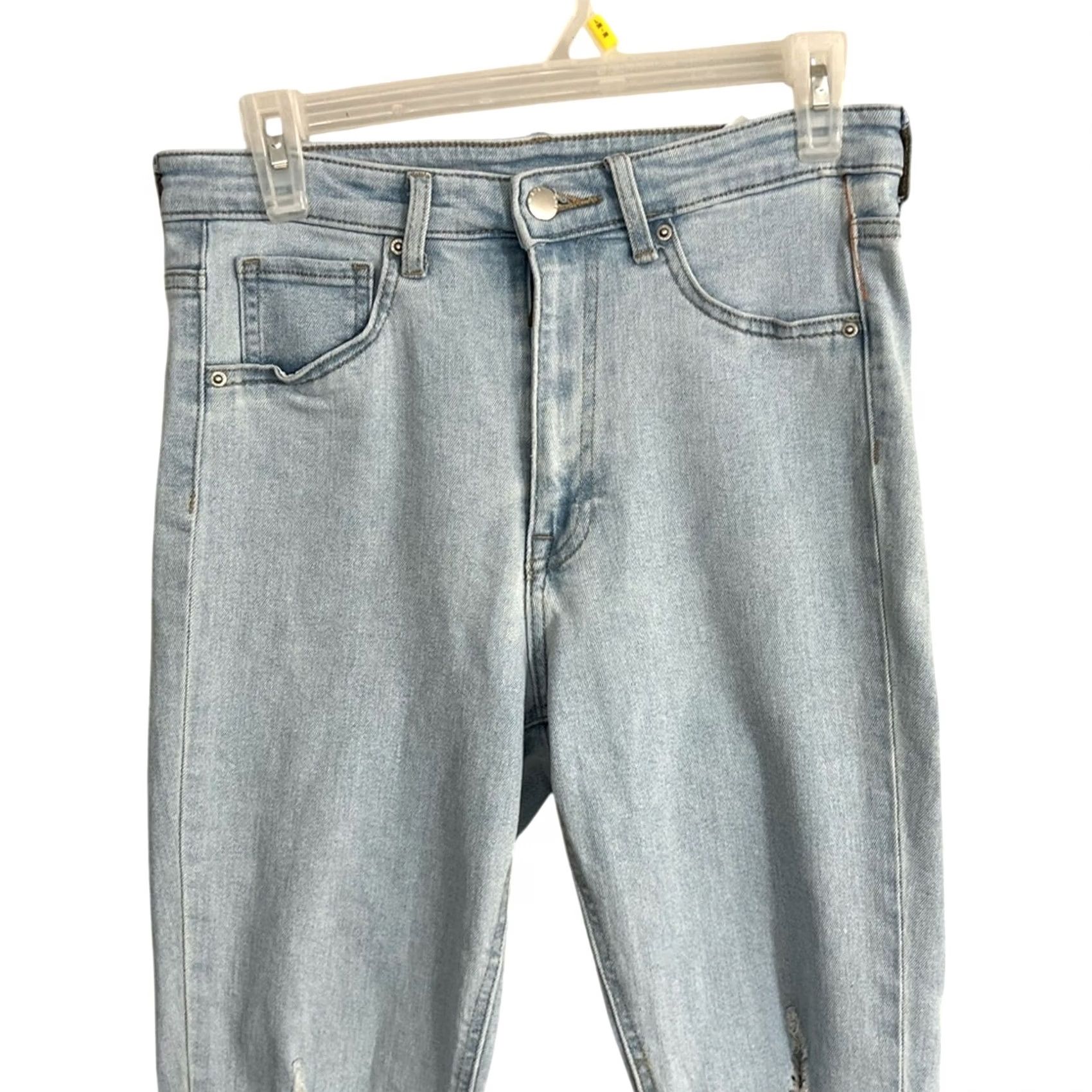 H&M H&M Ultra High Ankle Jeggings light wash distressed Size 8 Women Blue Jeans Jegging Regular 8 Womens Size 30" / US 8 / IT 44 - 4 Thumbnail