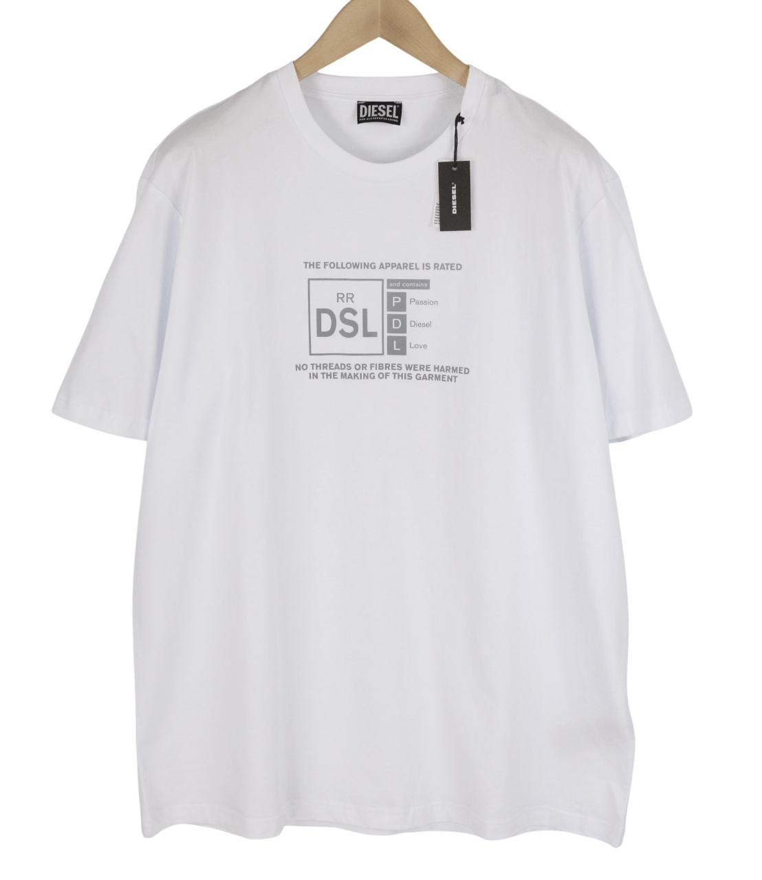 Diesel T-JUST-A35 2XL Short Sleeve Logo White Tee 40253 Size US XXL / EU 58 / 5 - 1 Thumbnail