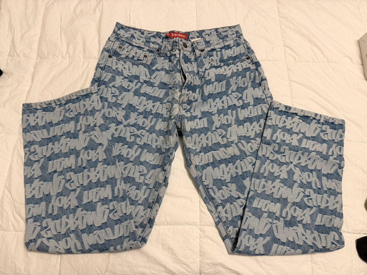 Supreme Supreme fat tip jacquard denim pants Size US 30 / EU 46 - 1 Thumbnail