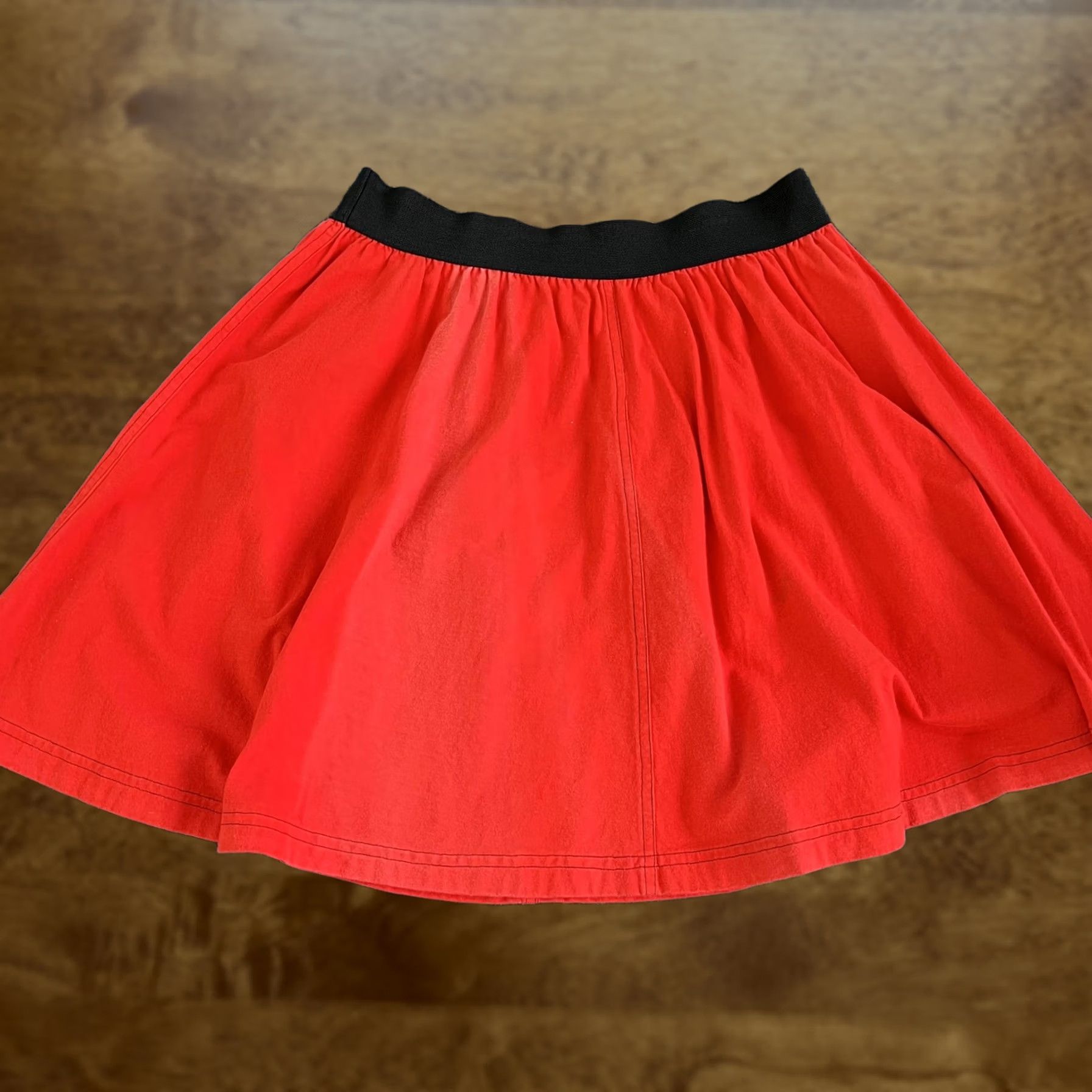 Vintage VINTAGE River Stone Skirt Womens Medium Red Cotton Skater Mini Elastic Waist Size 32" / US 10 / IT 46 - 1 Thumbnail