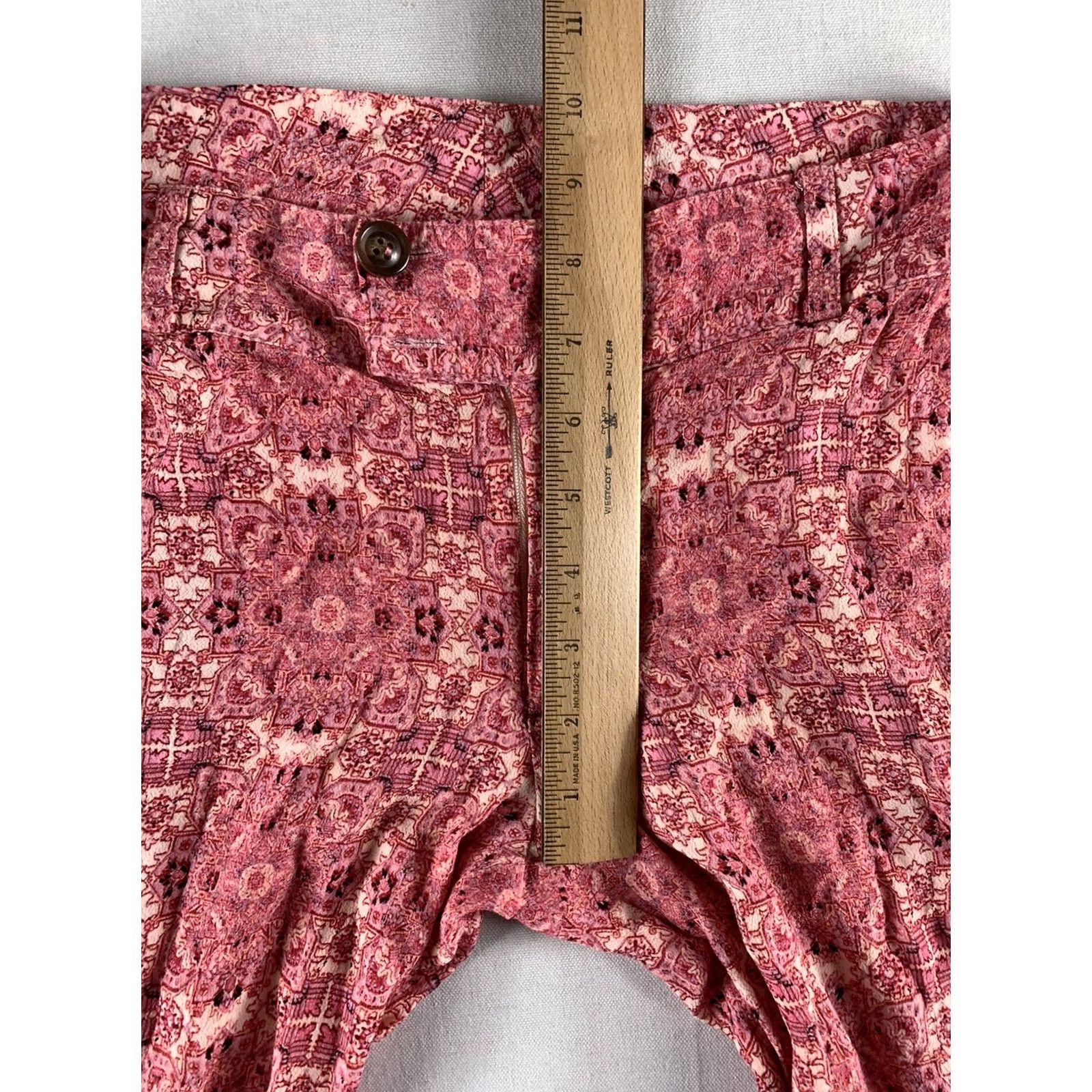 For Love & Lemons FOR LOVE AND LEMONS Pants Women XS Red Paisley Rayon Lightweight Dress Pants Size 26" / US 2 / IT 38 - 5 Thumbnail