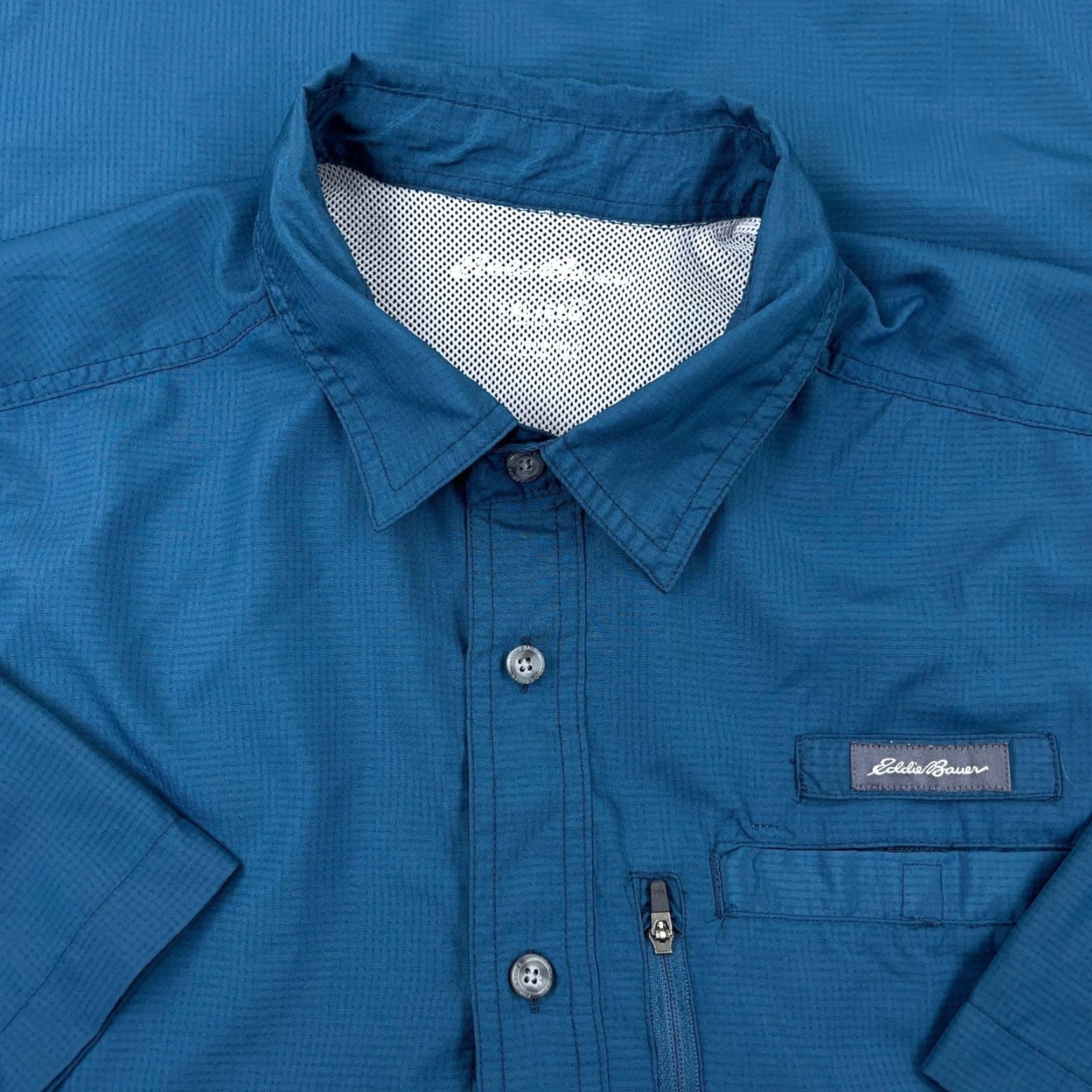 Eddie Bauer Eddie Bauer Shirt Men XXL Blue Button Up Camp Outdoors Performance Vented Aqua Size US XXL / EU 58 / 5 - 2 Thumbnail