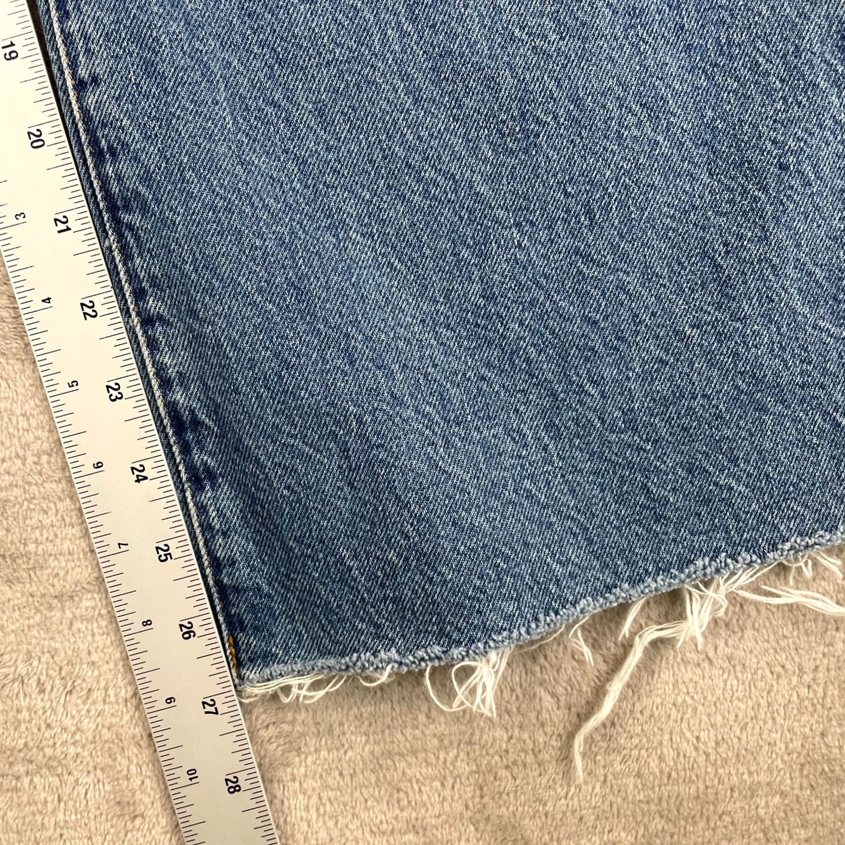Frame FRAME Jeans Women Frame Le Jane Crop Raw Fray 36 Blue High Rise Designer Casual Bohemian 90s style Women Jeans Size 25" / US 0 / IT 36 - 6 Thumbnail