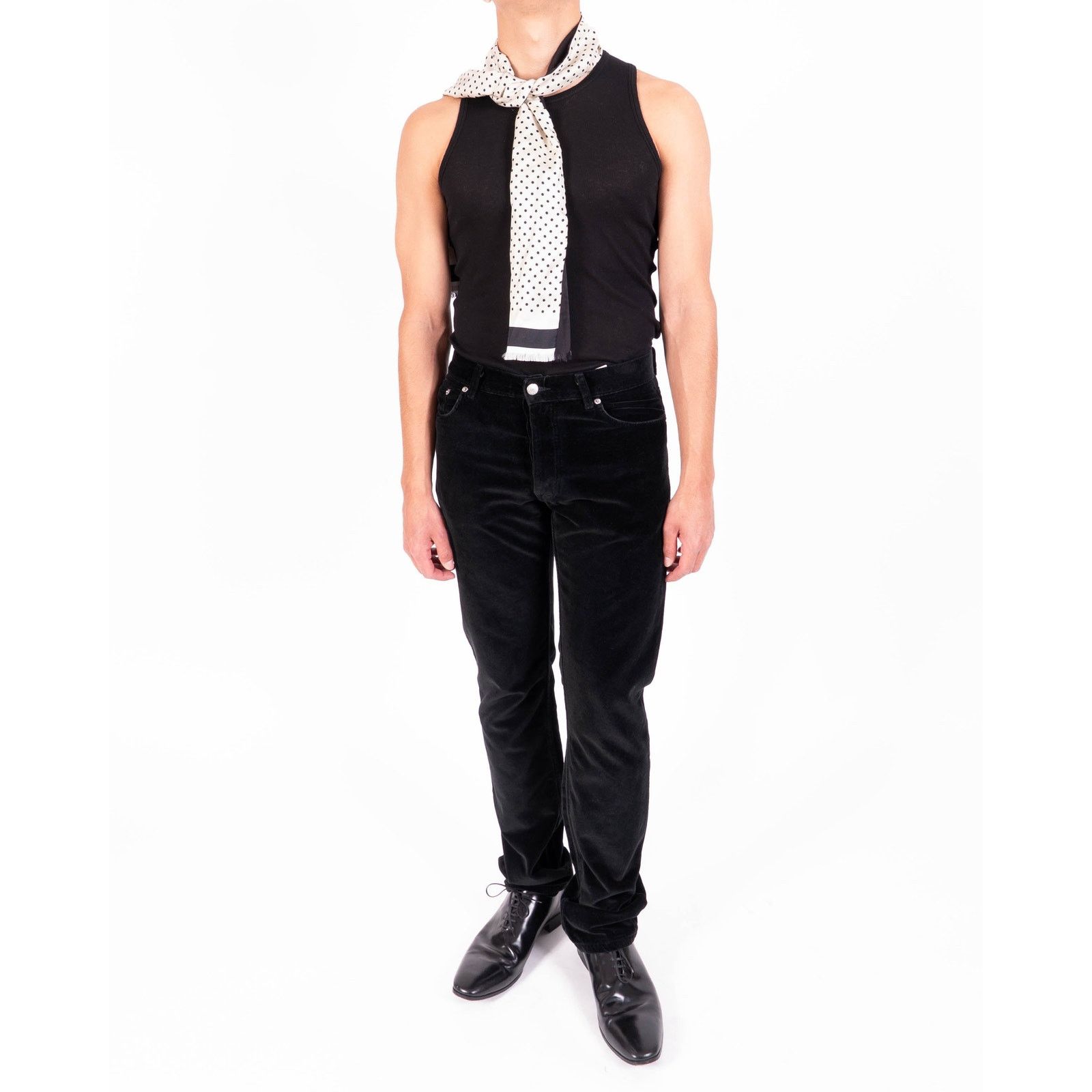 Helmut Lang FW97 Straight-Leg Jeans in Black Velvet Size US 30 / EU 46 - 2 Thumbnail