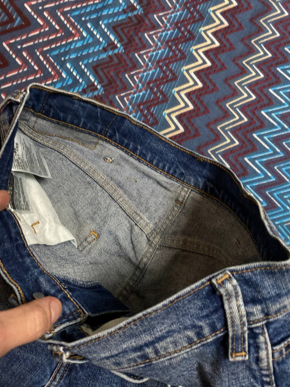 Levi's vintage blue jeans Levi's 505 crazy Y2K streetwear Size US 29 - 17 Thumbnail