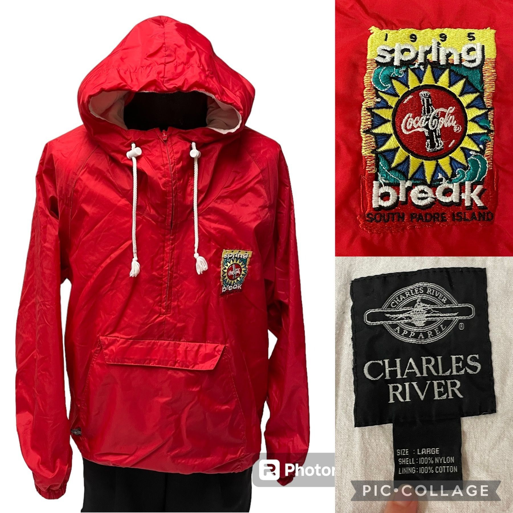 Vtg Charles River SPRING BREAK South Padre Coca Cola Jacket