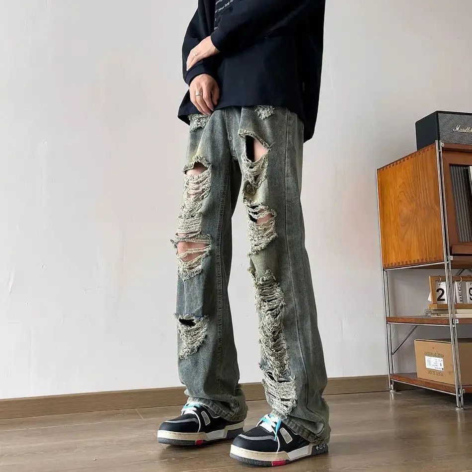 Japanese Brand Retro hip-hop straight leg wide leg jeans Size US 32 / EU 48 - 6 Thumbnail