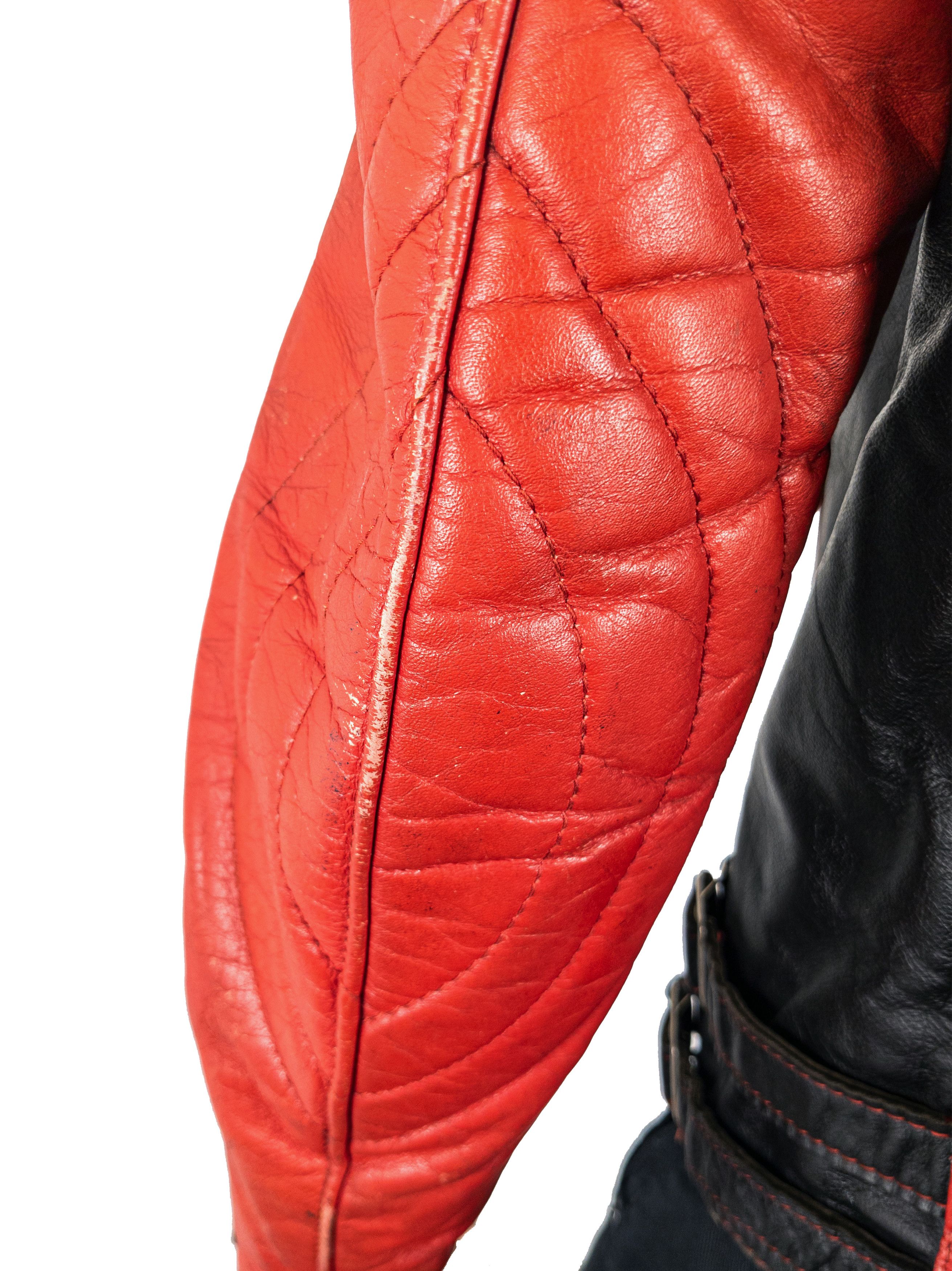 Vintage Vintage 70s Red Leather Motorcycle Biker Jacket Harro Size US L / EU 52-54 / 3 - 11 Thumbnail