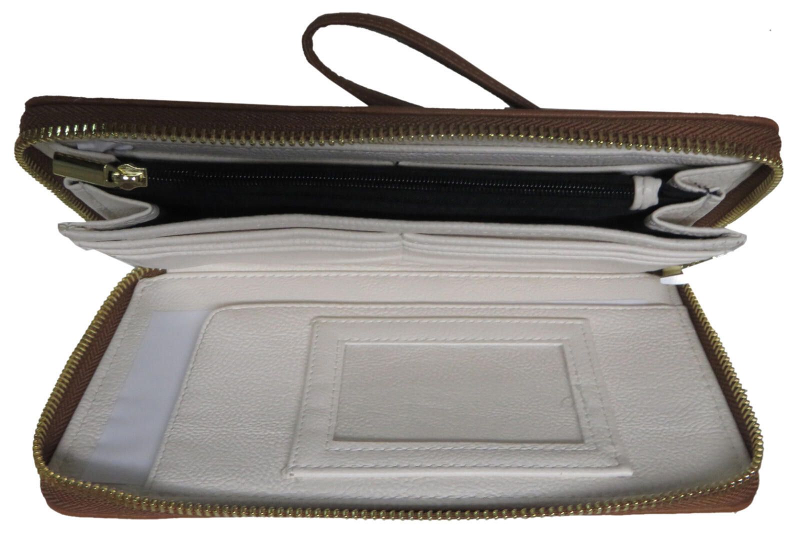 Designer Betsey Johnson Zip Around Wallet Cognac Size ONE SIZE - 5 Thumbnail