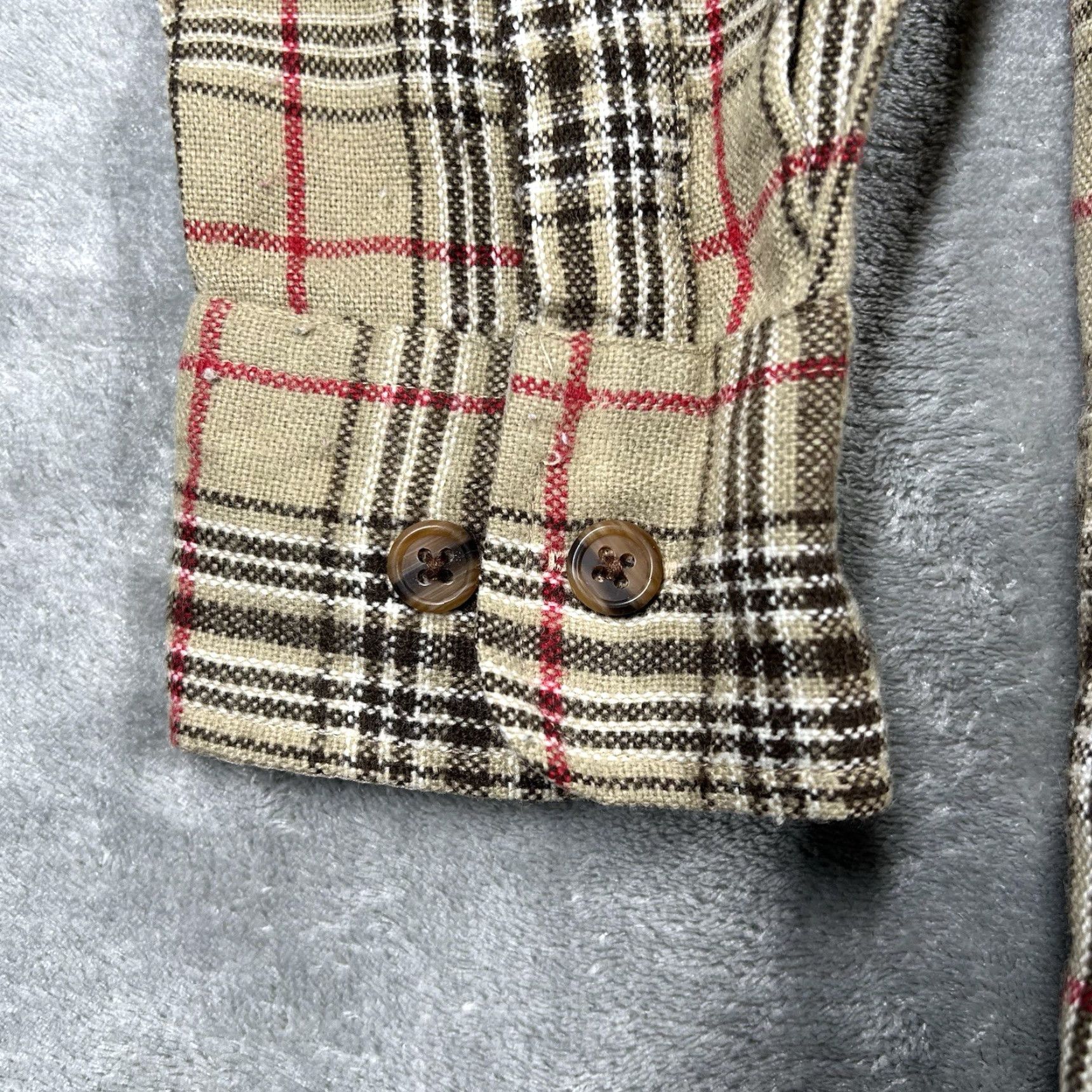 Vintage VINTAGE Windridge Shirt Button-Up Mens Medium Long Sleeve Brown 100% Acrylic Flannel Plaid with Pockets Size US M / EU 48-50 / 2 - 4 Thumbnail