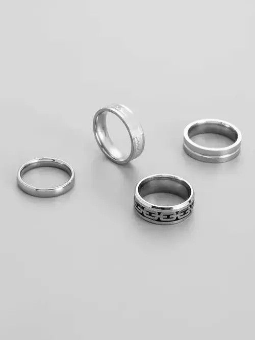 Japanese Brand 4pcs Mens Ring Set Size ONE SIZE - 2 Thumbnail