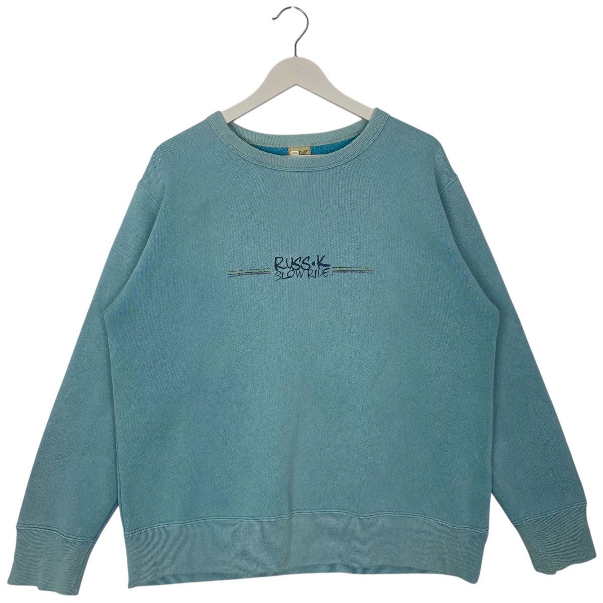 Vintage Vintage Russ.K Crewneck Sweatshirt Green Pullover Jumper SzM Size US M / EU 48-50 / 2 - 1 Thumbnail