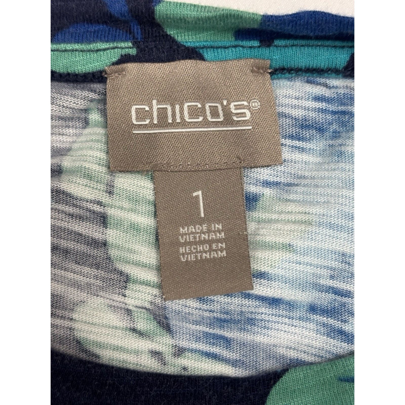 Chicos Chico’s Tie Front Blue Green Floral SS T-Shirt Dress S Size S / US 4 / IT 40 - 5 Thumbnail