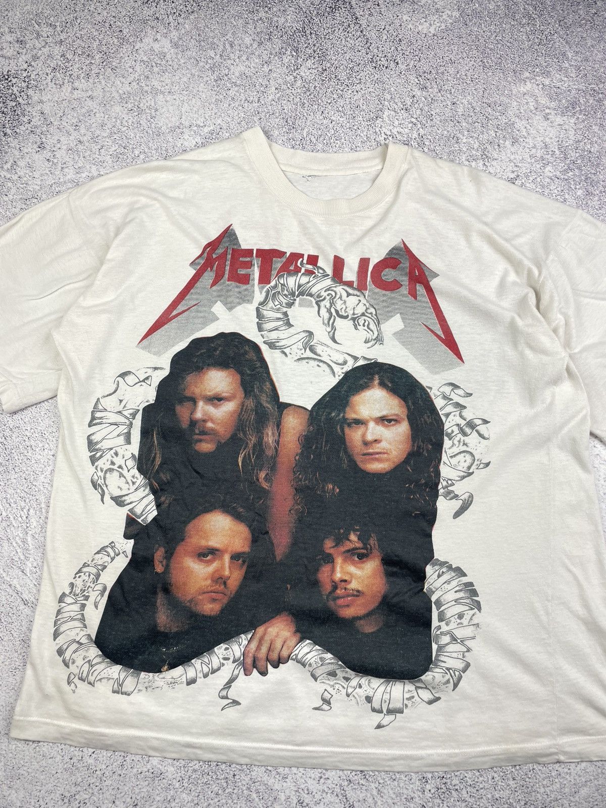 Metallica 90s Metallica Double-Sided Band Tee White Graphic Sz S-M Size US M / EU 48-50 / 2 - 3 Thumbnail