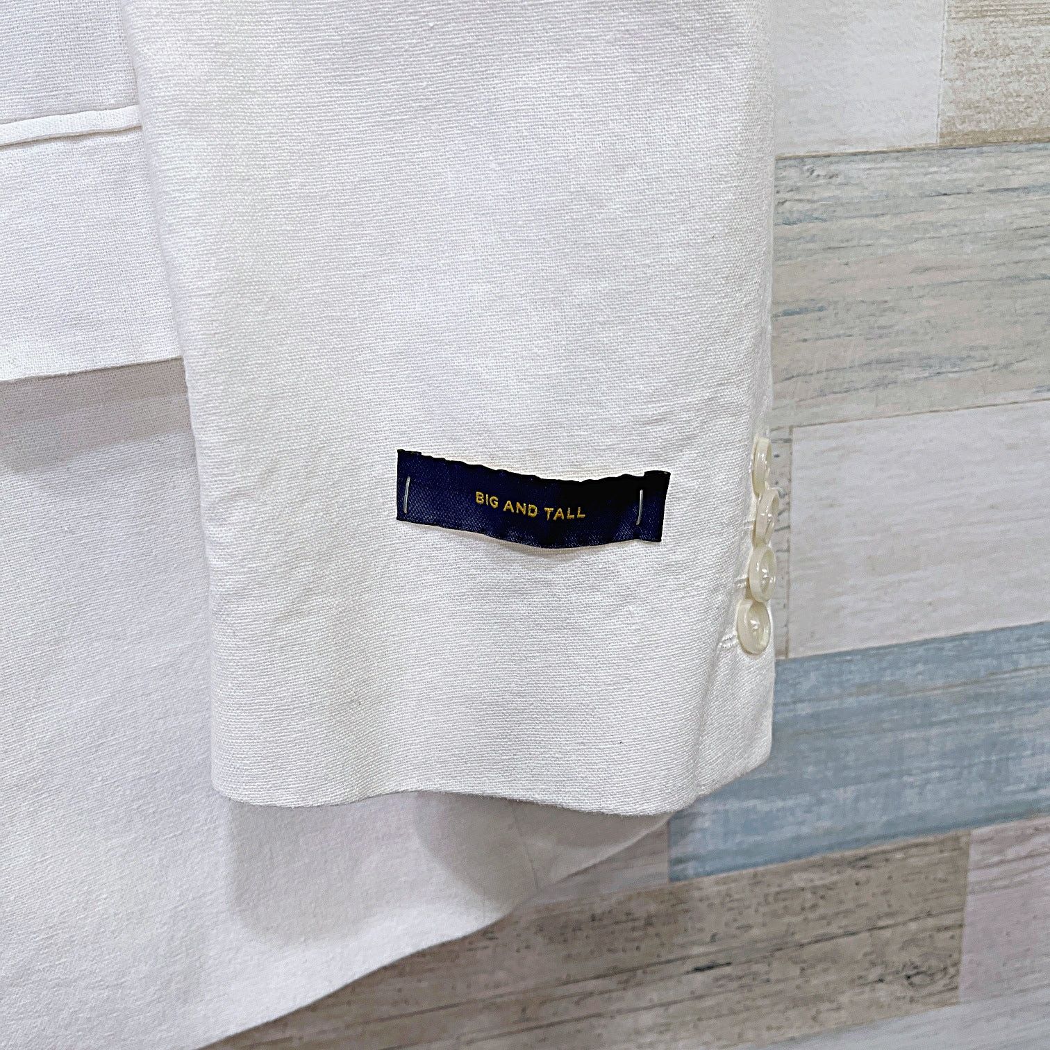 Stafford Stafford Travel Linen Cotton Summer Coat White Big & Tall 54 Size 54R - 3 Thumbnail