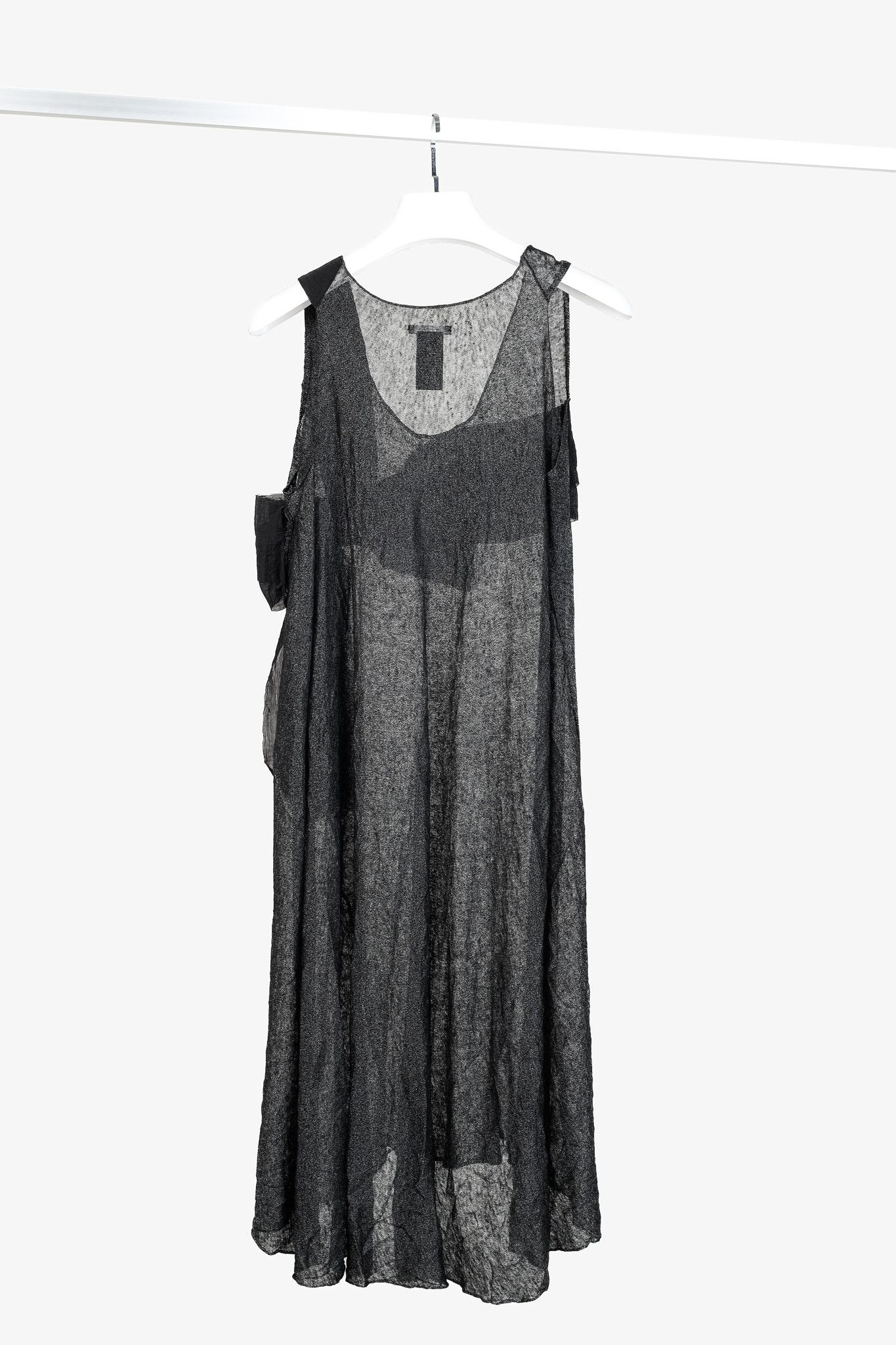 Other Crea Concept Bow-Trim Bodice Silver Metallic Knit Dress Size XL / US 12-14 / IT 48-50 - 2 Thumbnail