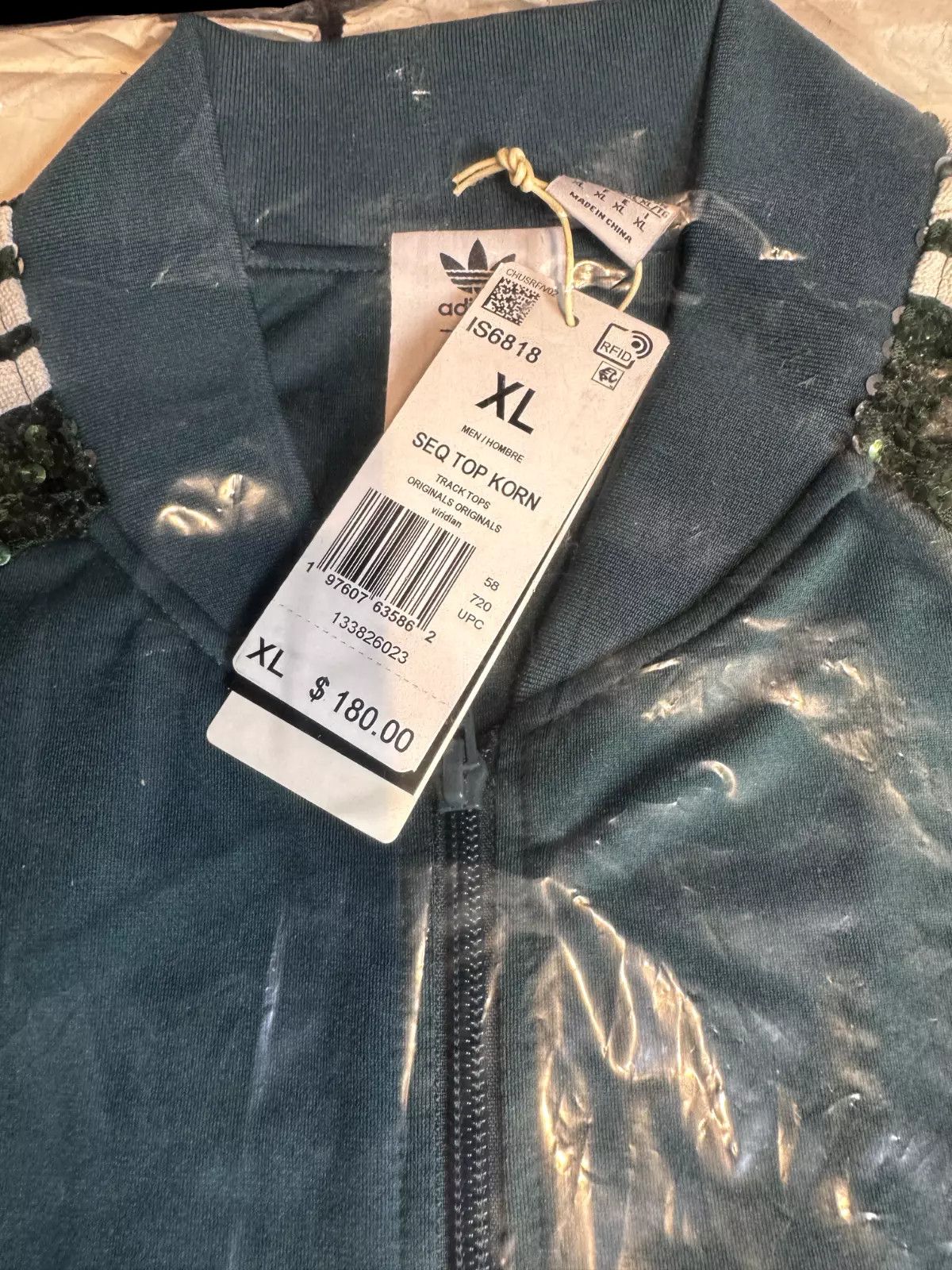 Adidas KoRn Adidas Green Sequin Track Suit Set XL Jacket & L Pants Size US XL / EU 56 / 4 - 2 Thumbnail
