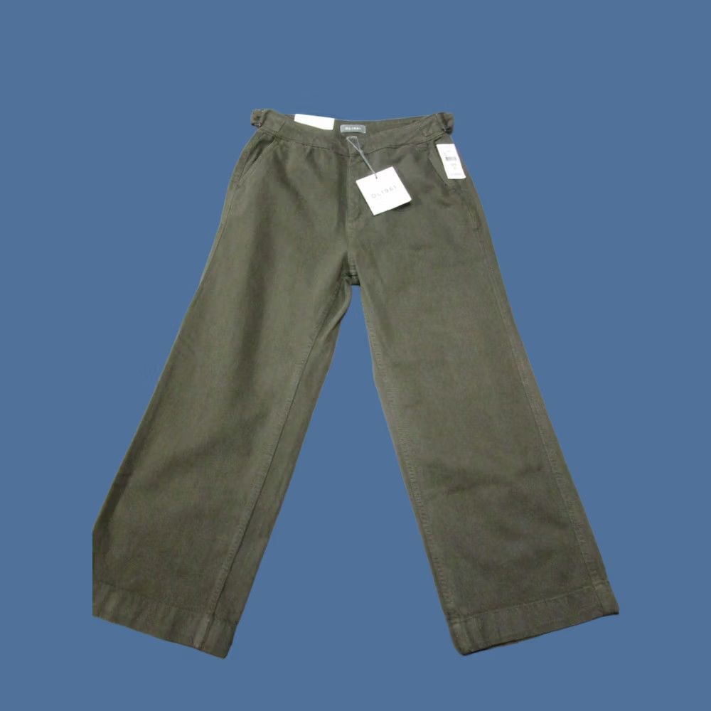 DL1961 DL1961 Jeans Womens 28 Green Hepburn High Rise Wide Leg Pockets Zip-Fly With Tags Size 28" / US 6 / IT 42 - 1 Thumbnail