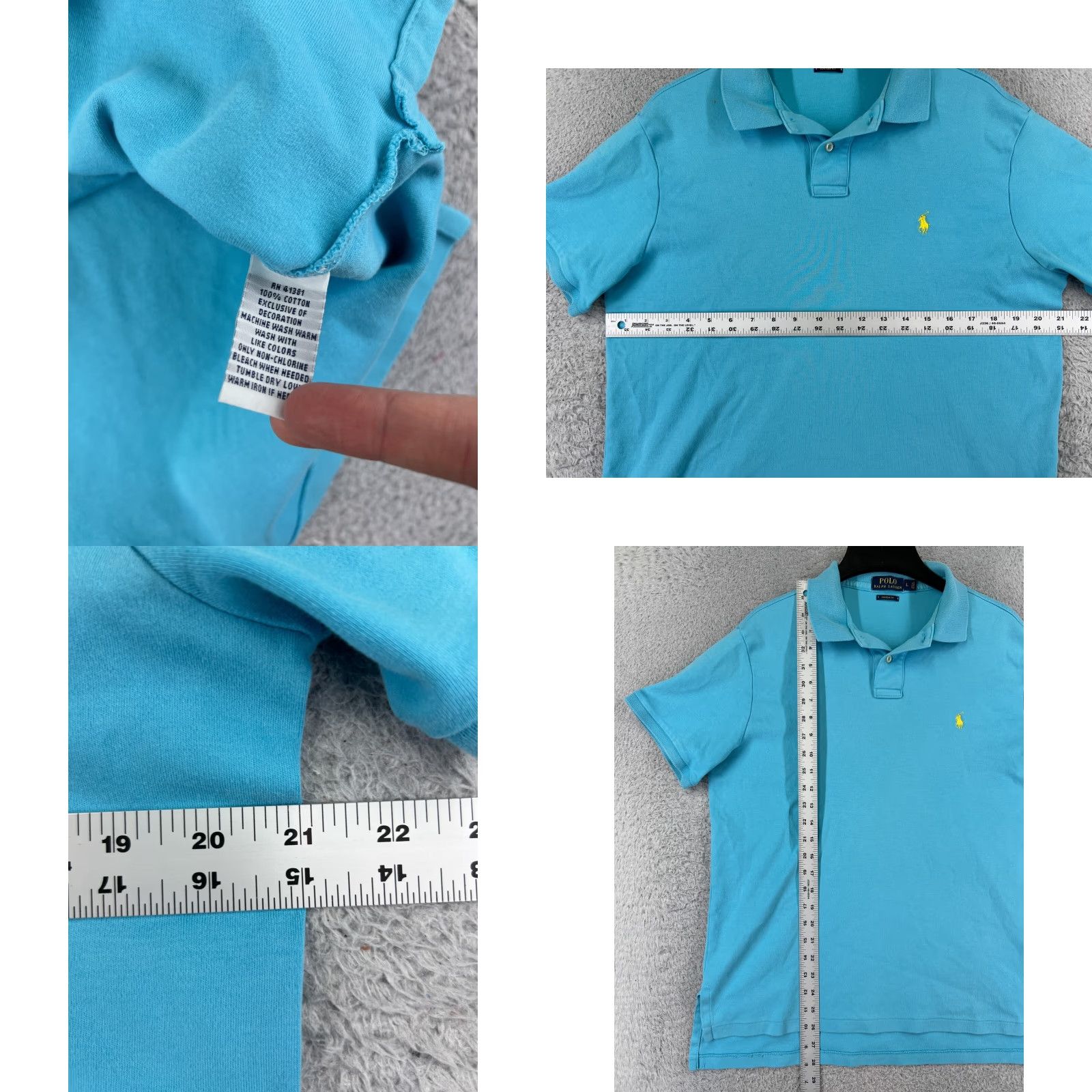 Ralph Lauren Ralph Lauren Polo Shirt Men Large Blue Jersey Cotton Slim Fit Size US L / EU 52-54 / 3 - 8 Thumbnail