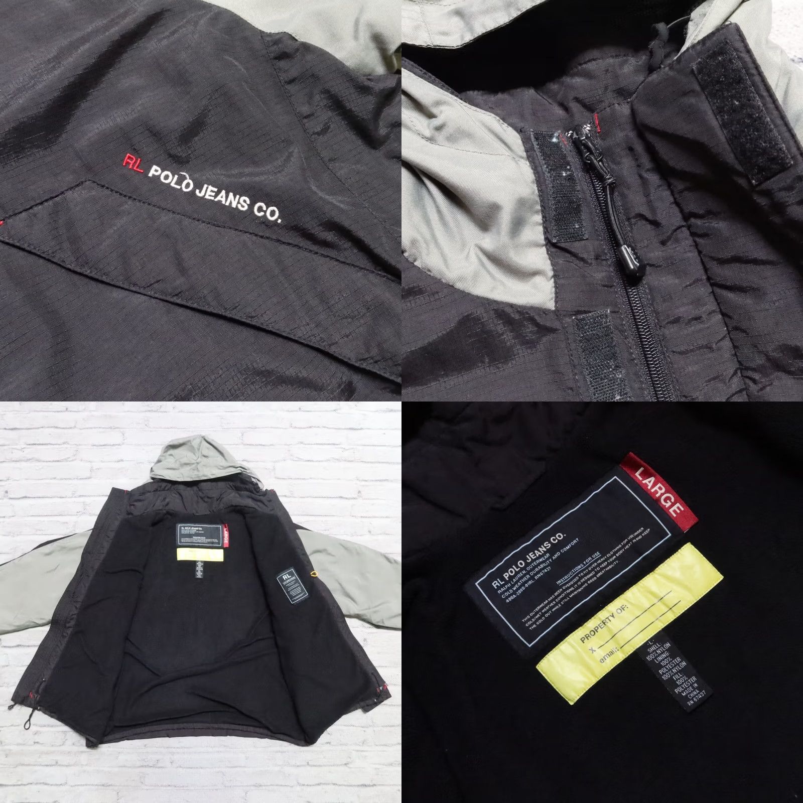 Vintage VINTAGE Polo Jeans Co Parka Jacket Mens L Black Nylon Jacket Parka Size US L / EU 52-54 / 3 - 8 Thumbnail