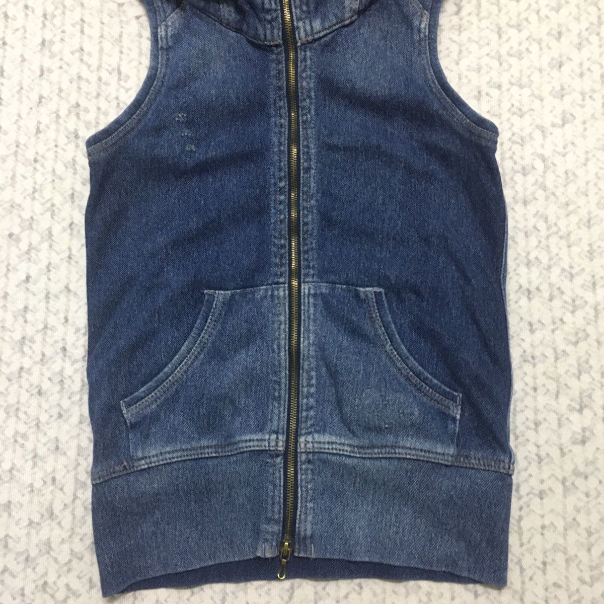 Japanese Brand Rare GOA Seditionaries Sleeveless Denim Jacket with Hoodie Size US XXS / EU 40 - 5 Thumbnail