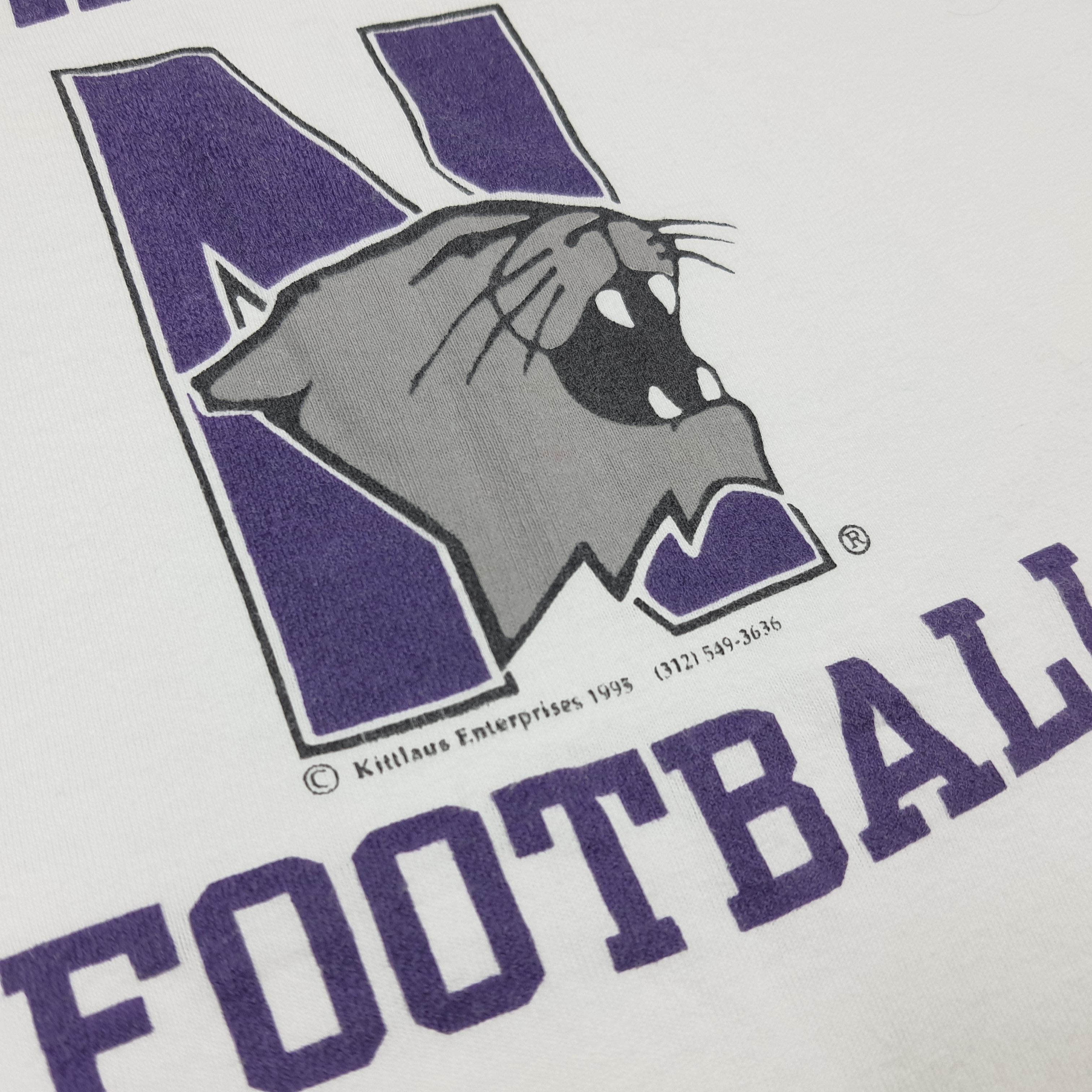 Fruit Of The Loom Vintage Northwestern Wildcats Football NFL Tshirt C285N58 Size US L / EU 52-54 / 3 - 3 Thumbnail