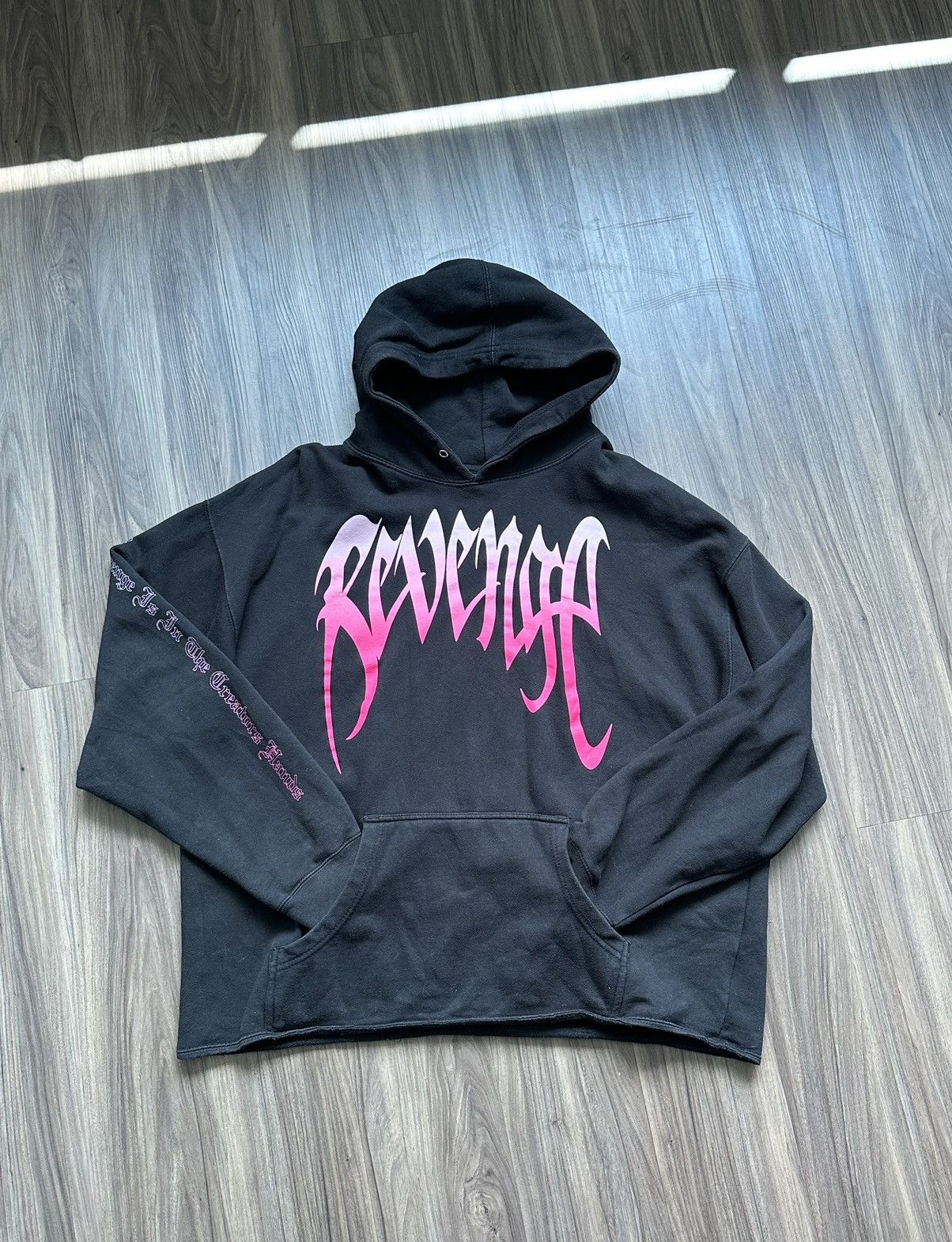 image of Revenge Valentine Hoodie in Black/Pink, Men's (Size XL)