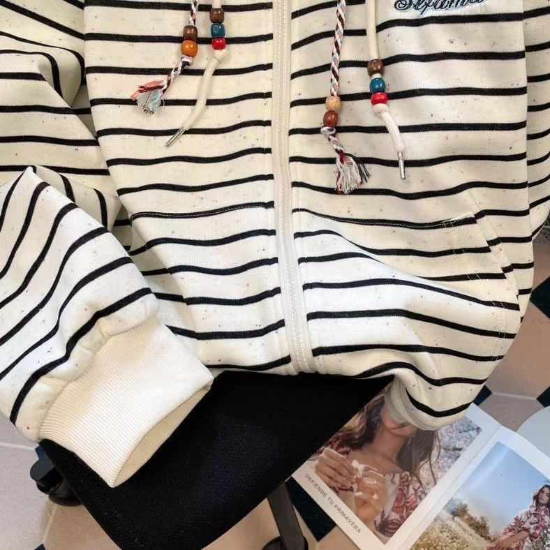 Vintage Striped Zip-Up Hoodie Size US M / EU 48-50 / 2 - 2 Thumbnail