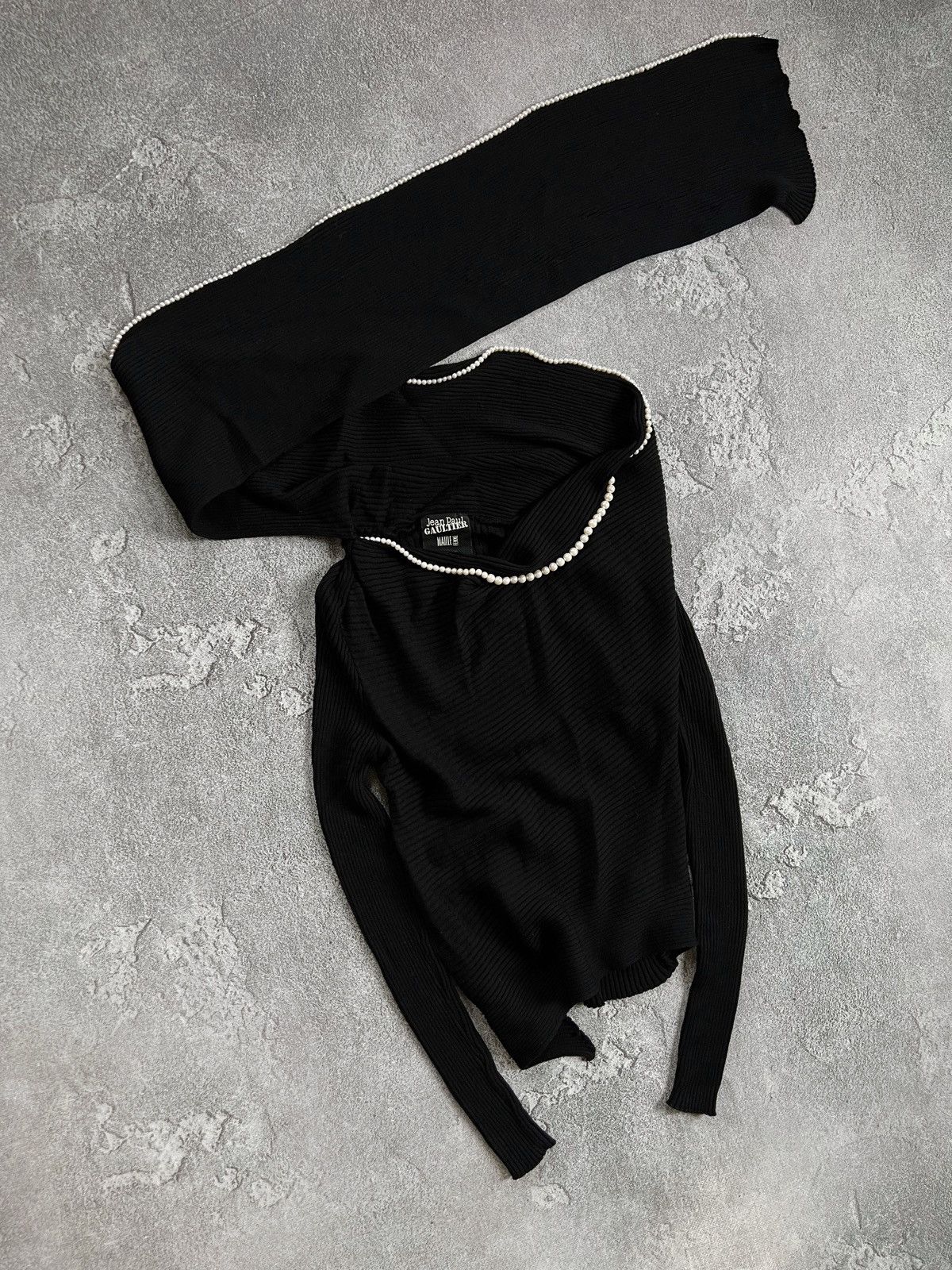 Jean Paul Gaultier Sweater Jean Paul Gaultier JPG Black Wool Pearls Long Sleeve Size S / US 4 / IT 40 - 3 Thumbnail