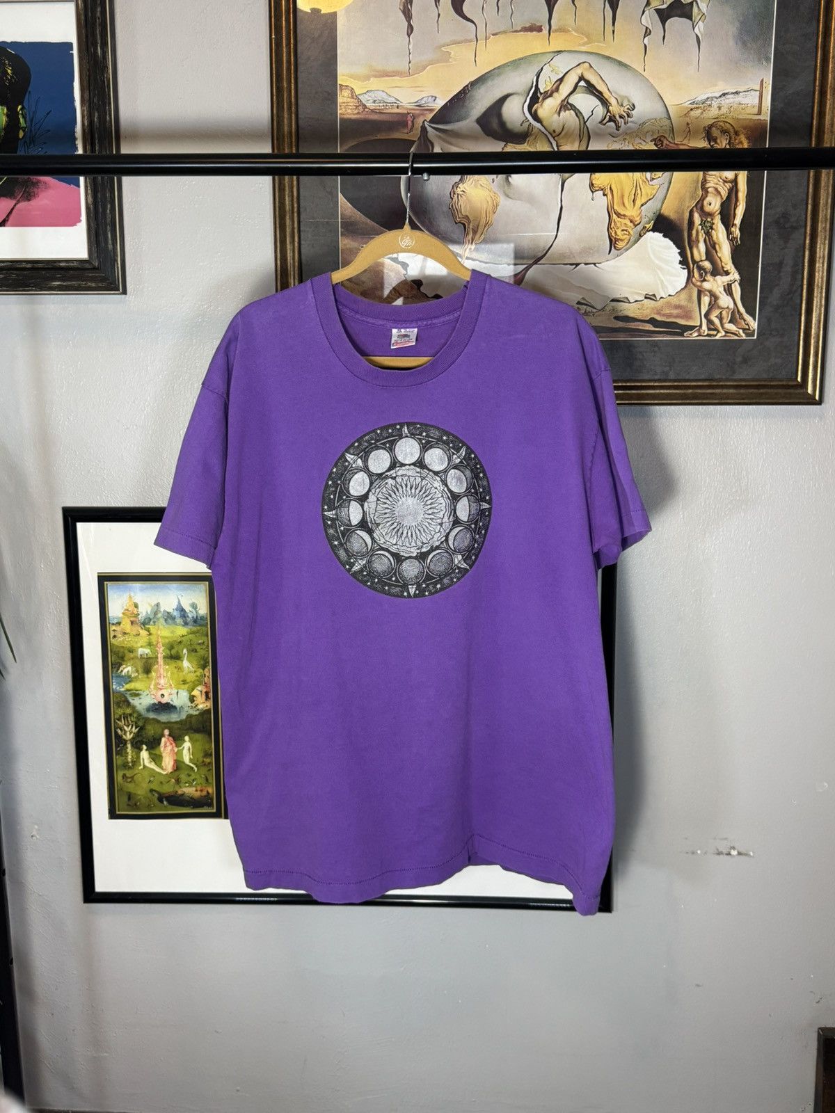 Fruit Of The Loom Vintage Lunar Cycle Moon Phases T Shirt 90s Size US XL / EU 56 / 4 - 1 Thumbnail