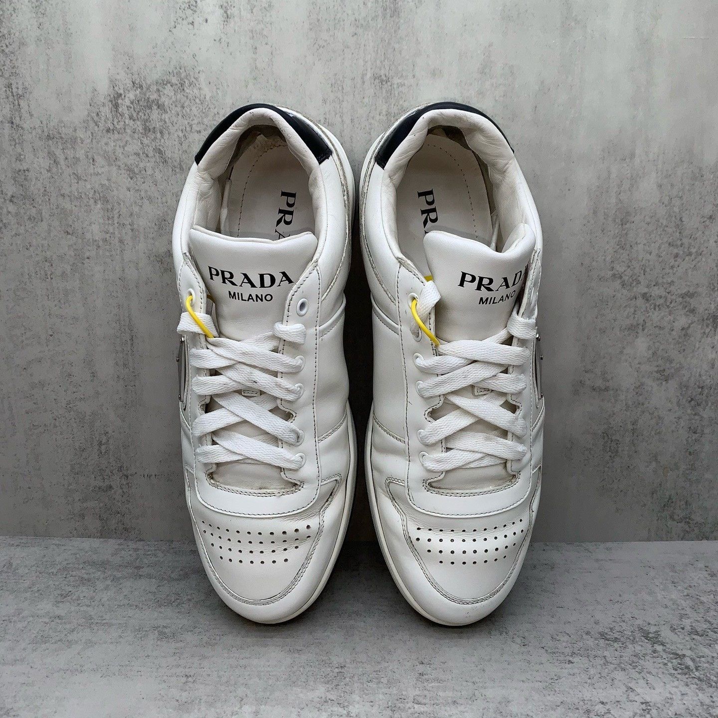 Prada Prada White Triangle Logo Sneakers Size US 10 / EU 43 - 6 Thumbnail