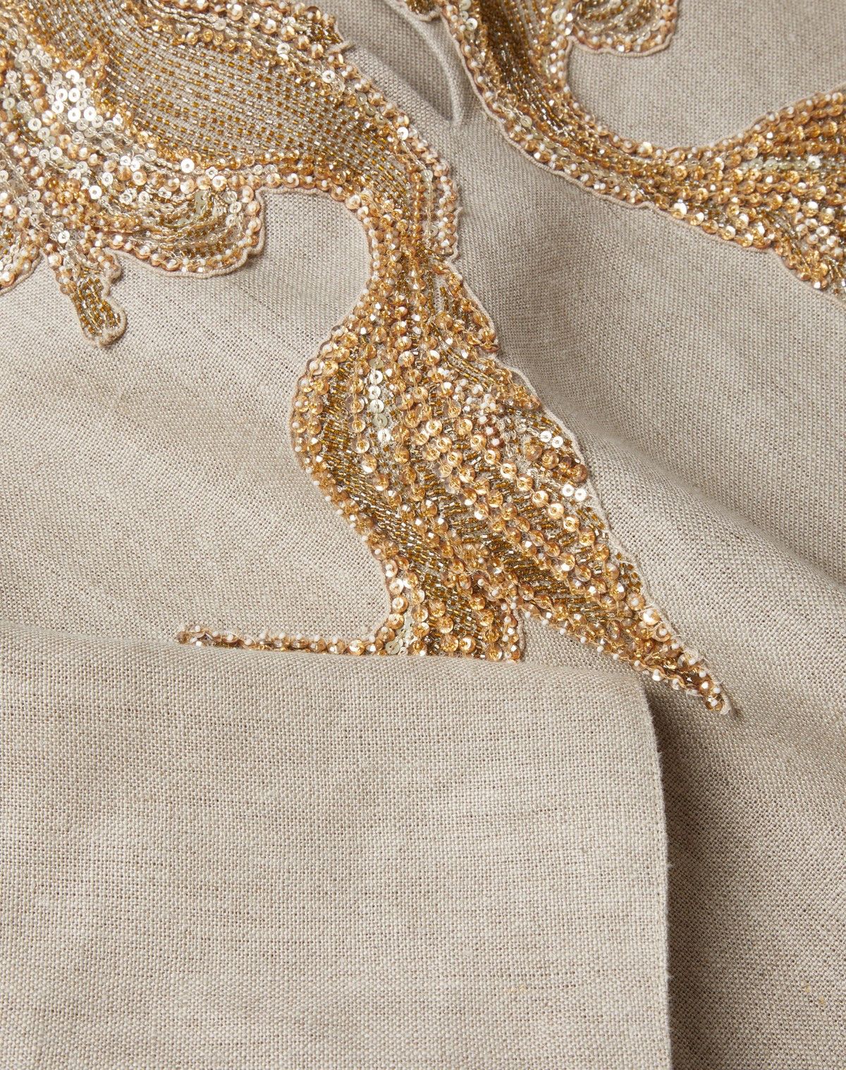 Valentino o1s1wg110525 Embroidered Linen Canvas Midi Dress in Beige Size M / US 6-8 / IT 42-44 - 7 Thumbnail