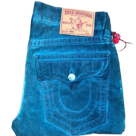 VINTAGE True Religion Jeans Size 33 RICKY Dyed RARE