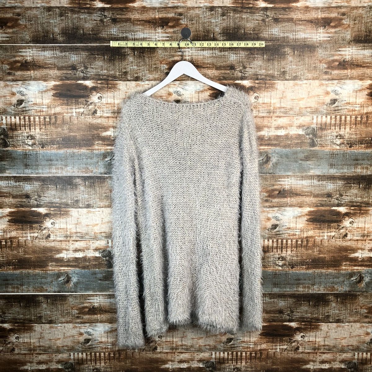 Other Become Grey mohair fur shaggy Cardigan Knitwear #A1318 Size L / US 10 / IT 46 - 13 Thumbnail
