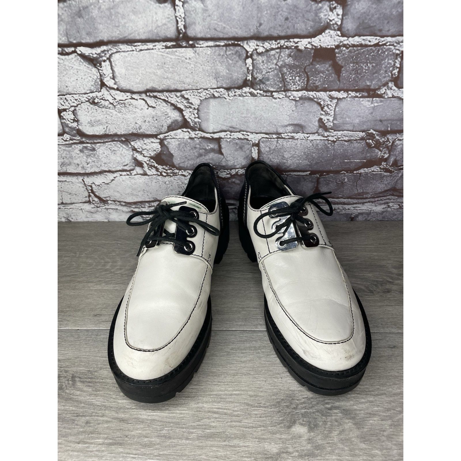 3.1 Phillip Lim 3.1 Phillip Lim White Leather Black Oxfords Lace Up Shoes Wo Size US 10.5 / IT 40.5 - 11 Thumbnail