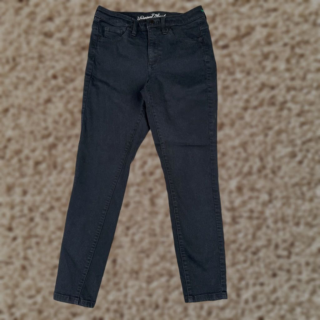 Vintage Universal Thread Jeans Womens Highest Rise Skinny Black Denim Cotton 27x26 6 Size 28" / US 6 / IT 42 - 1 Thumbnail