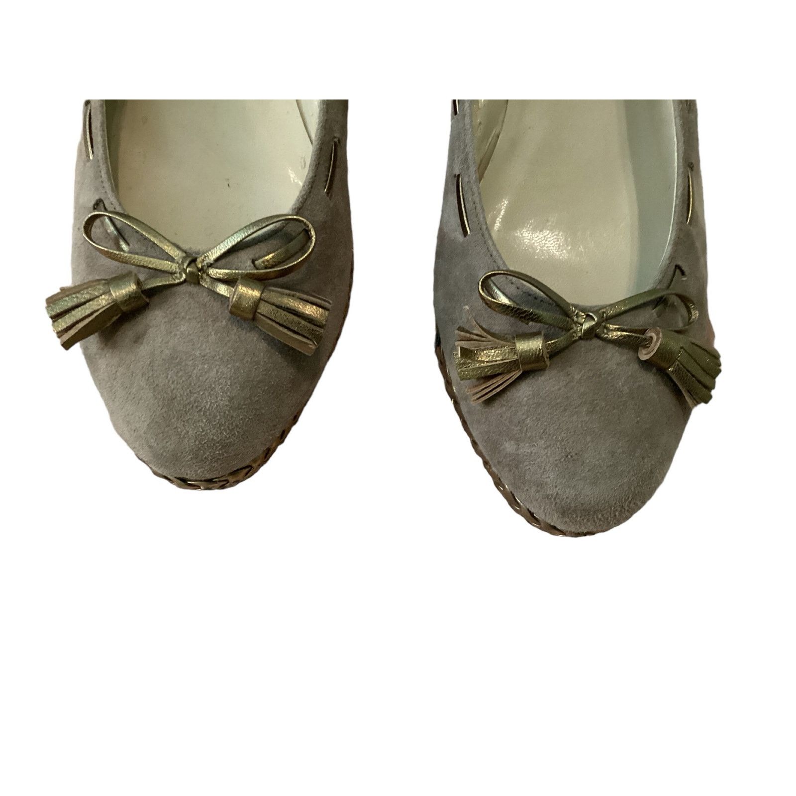 Lauren Ralph Lauren Lauren Ralph Lauren "Cambree" Leather Suede Gold Wedges 9 Size US 9 / IT 39 - 7 Thumbnail