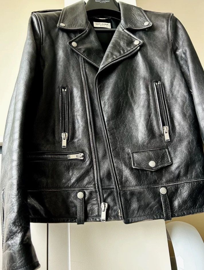 Saint Laurent Paris × Yves Saint Laurent Saint Laurent 18fw logo LO1 leather jacket 2412-Nextarrow Size US M / EU 48-50 / 2 - 3 Thumbnail