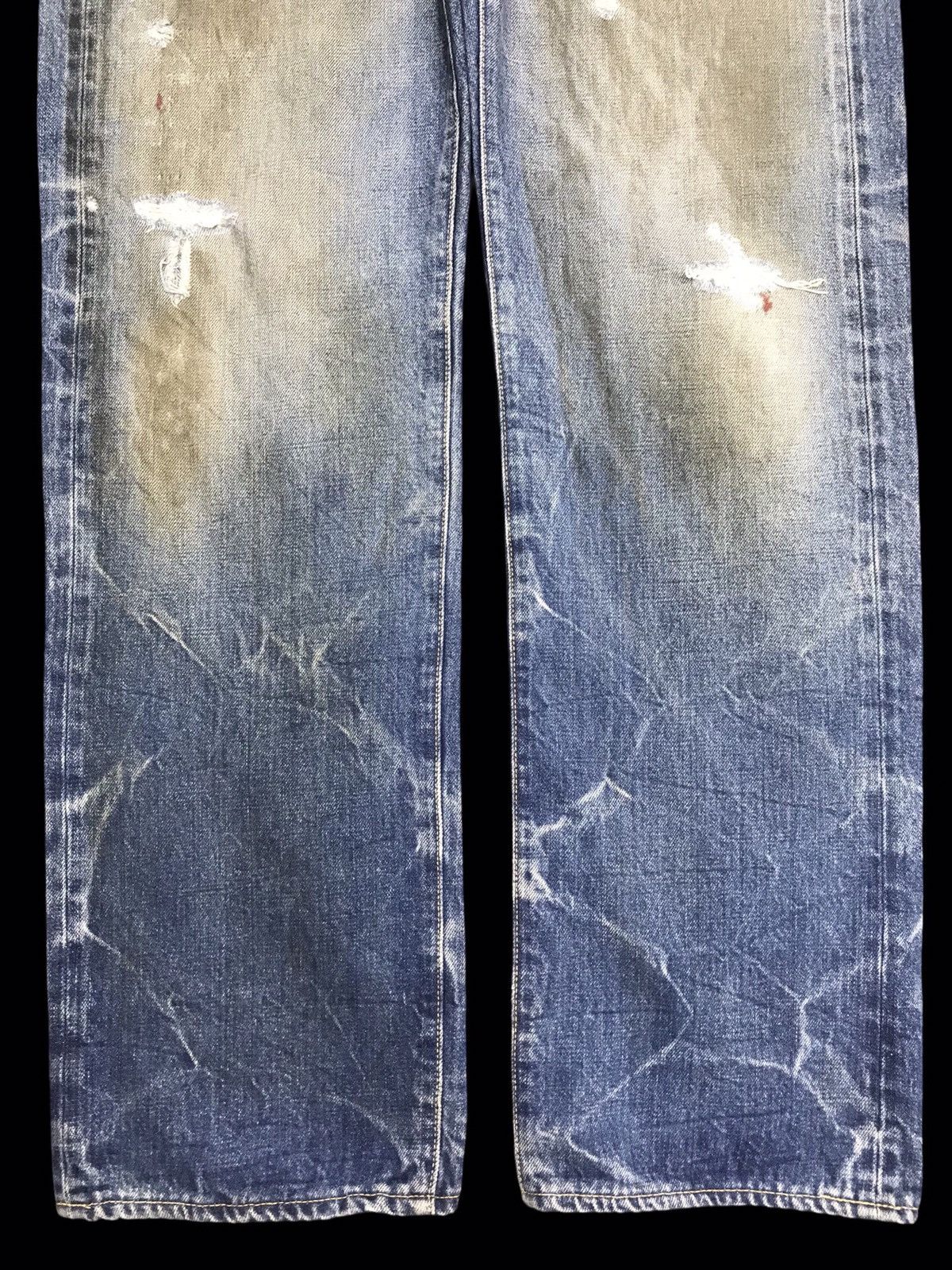 Japanese Brand × KURO 💥ARCHIVAL💥KURO "ANARCHISM" DIRTY COOL WHISKER DENIM F117 Size US 32 / EU 48 - 7 Thumbnail