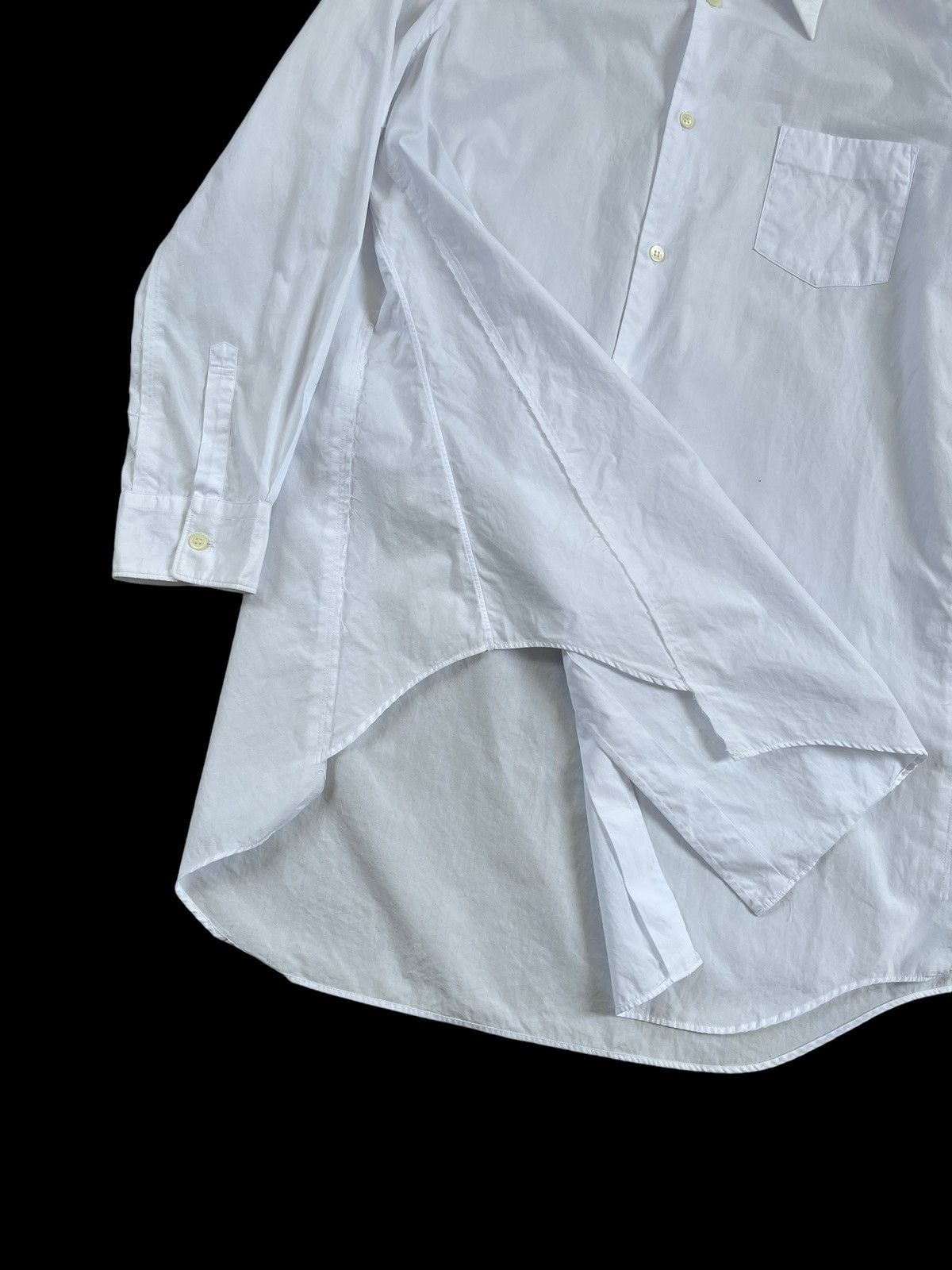 Comme des Garcons 2017 Comme des Garçons Shaped Cut-Off Button Up Shirt Size US L / EU 52-54 / 3 - 18 Thumbnail