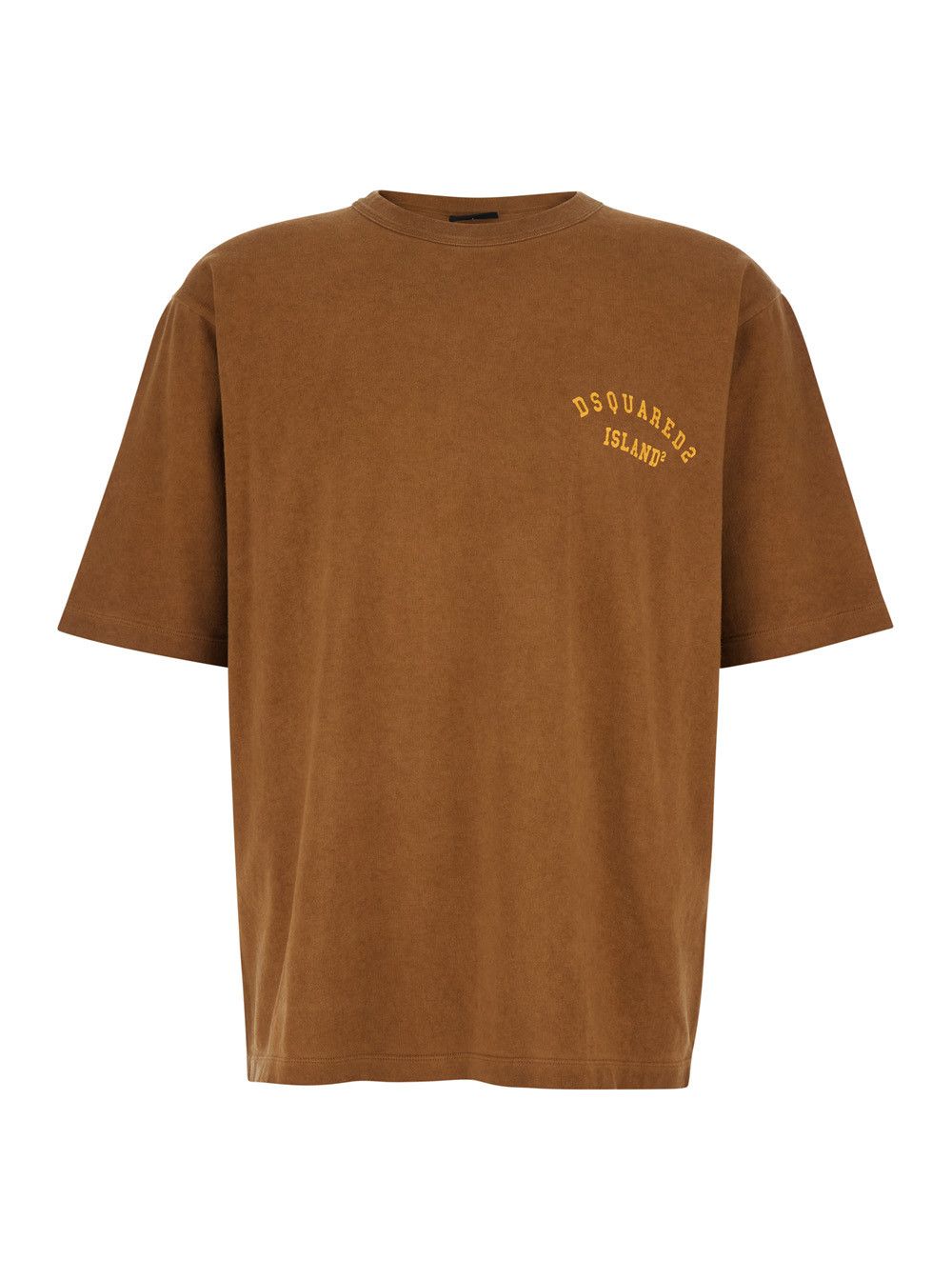 Dsquared2 T-shirt 'DSQUARED2' with Logo Print on the Front in Brown Cotton for Men Size US L / EU 52-54 / 3 - 1 Thumbnail