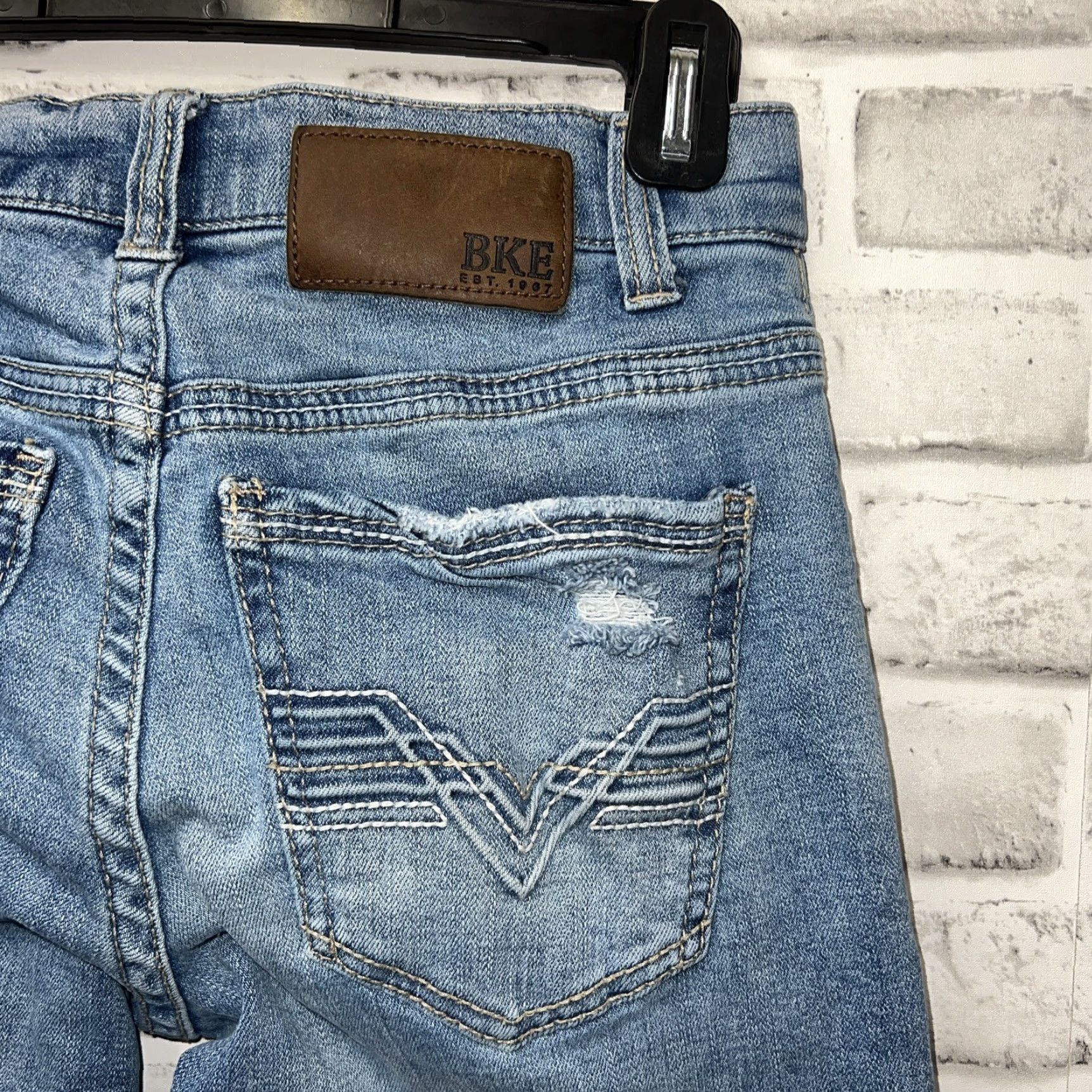 BKE BKE Alec Blue Jeans 27x32 Straight Mens Size US 27 - 3 Thumbnail
