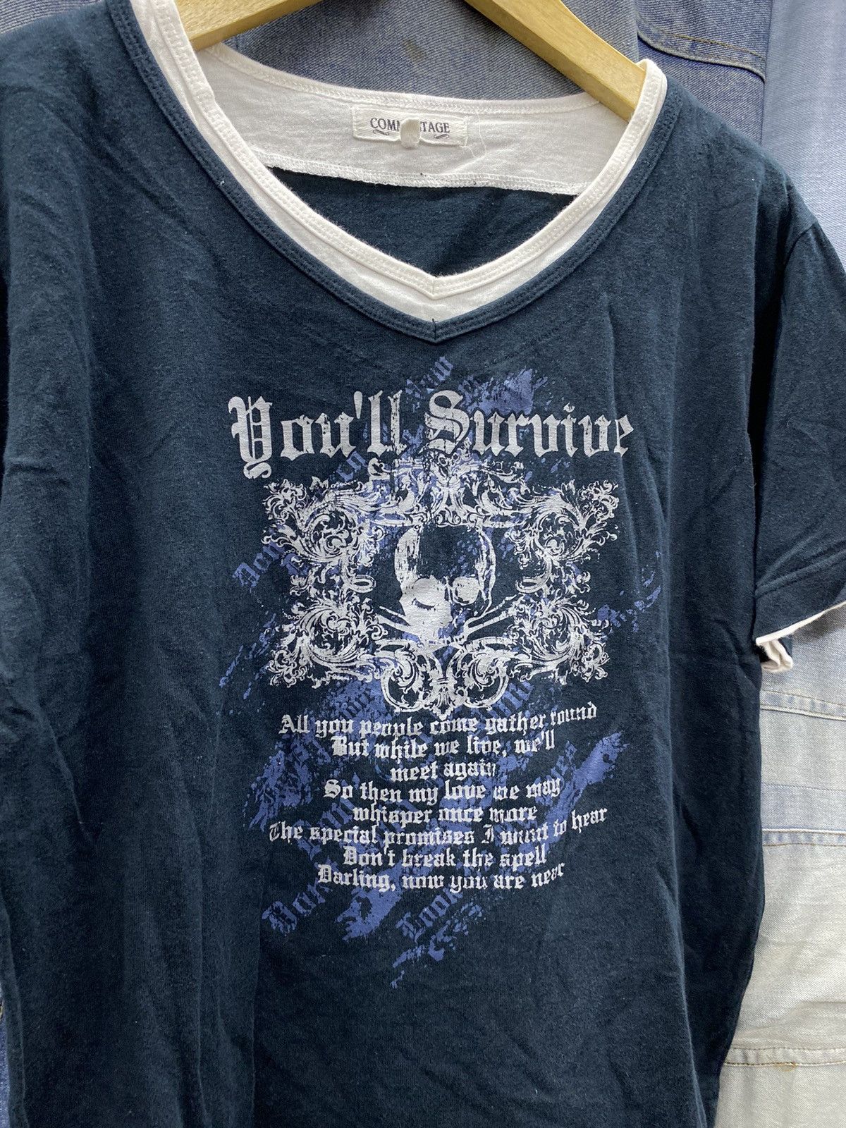 If Six Was Nine × Japanese Brand × Le Grande Bleu (L.G.B.) undefined "you'll survive" double layer poem tshirt japan Size US M / EU 48-50 / 2 - 4 Thumbnail