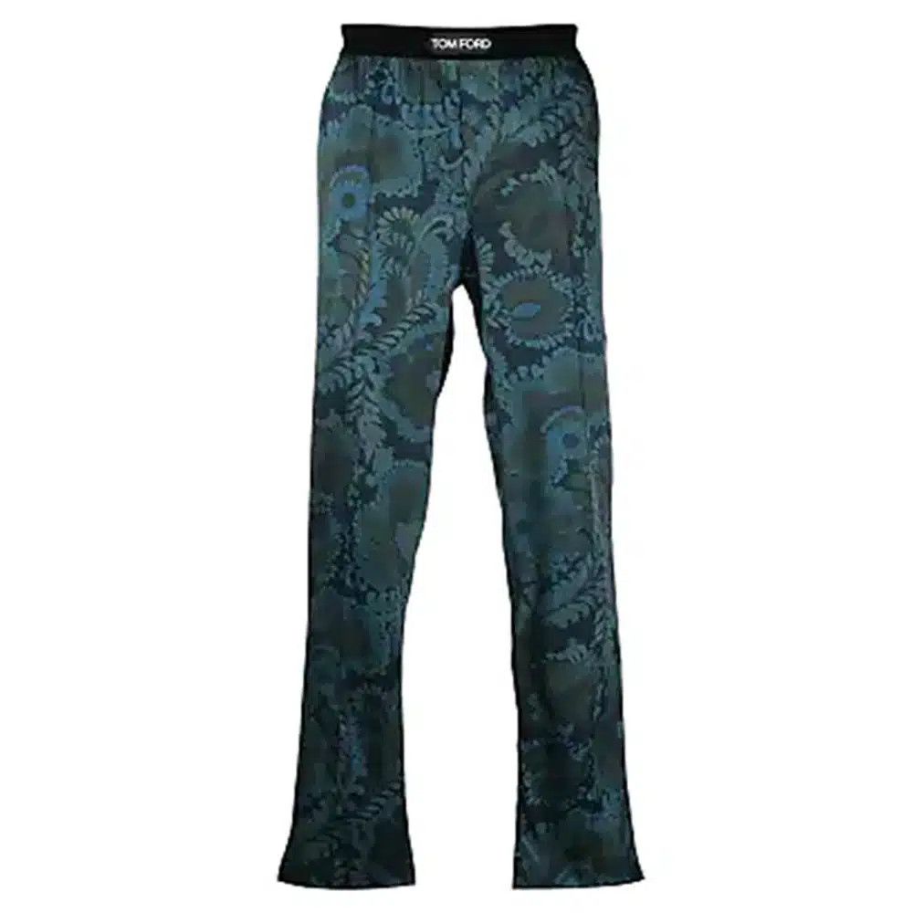 Tom Ford o1sndg1125 IST4H20 TF Logo Silk Pajama Pant in Green Size US 28 / EU 44 - 1 Preview