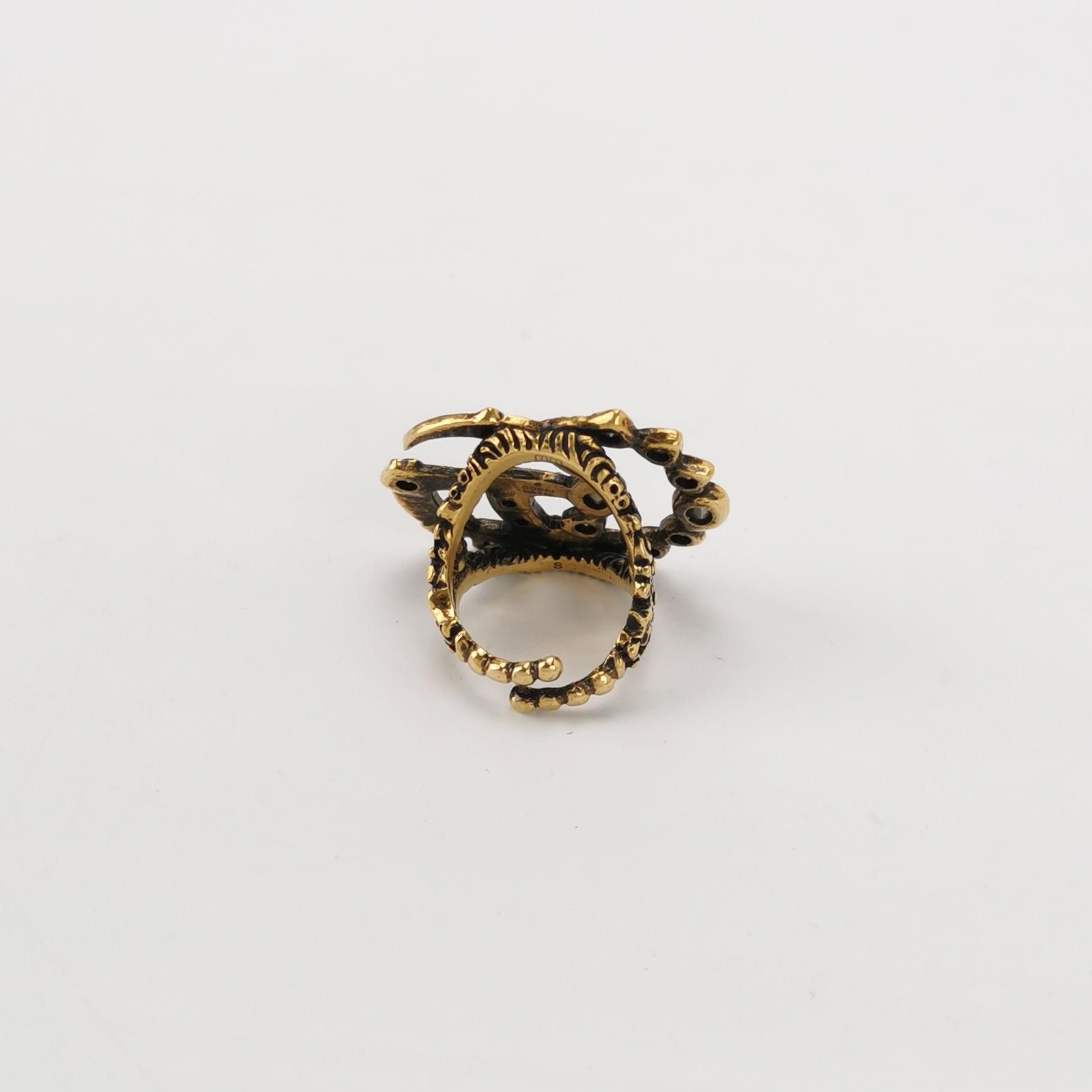 Gucci Gucci Crystal Double G Logo Ring Size 13 -z2505 Size ONE SIZE - 3 Thumbnail