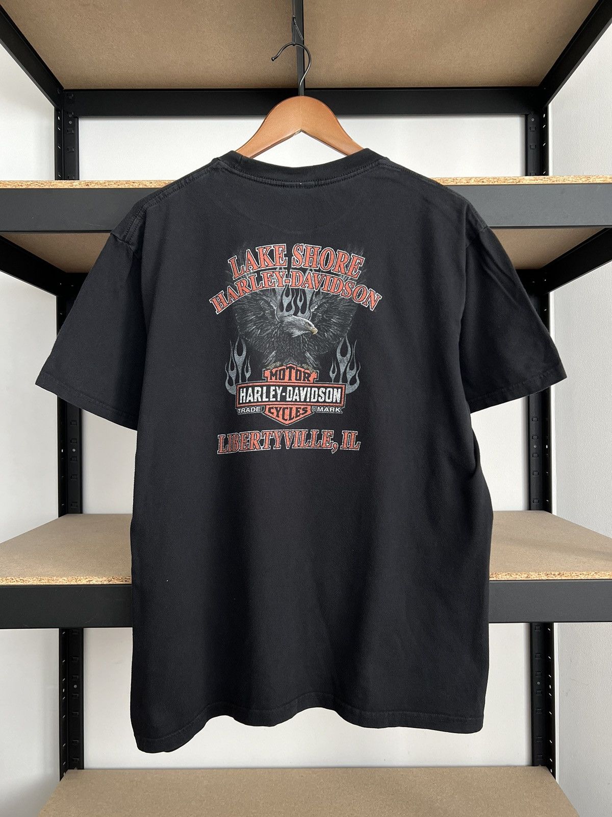 Harley Davidson Vintage 2010 Harley Davidson Motorcycles Eagle Flame T-shirt Size US L / EU 52-54 / 3 - 4 Thumbnail