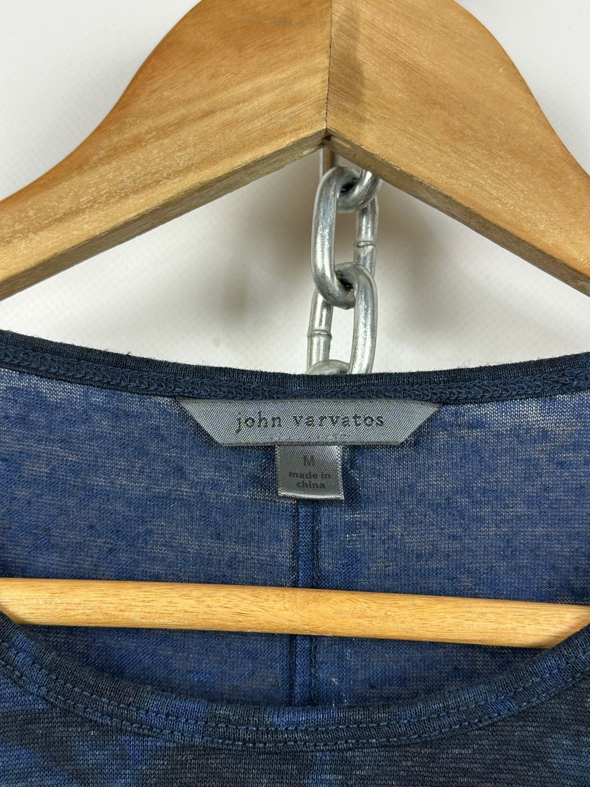 John Varvatos John Varvatos Linen Crewneck Black/Blue Long Sleeve T-Shirt Size US M / EU 48-50 / 2 - 19 Thumbnail