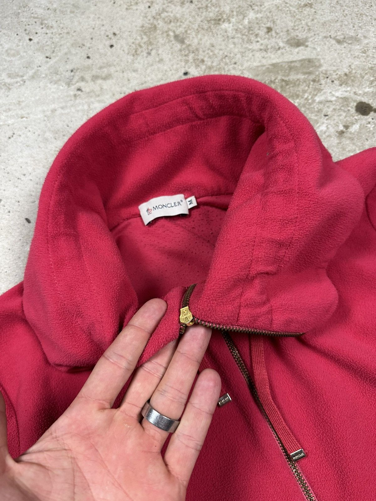Moncler × Vintage Vintage Y2K Moncler Rare Pink Fleece Full Zip Sweatshirt Size M / US 6-8 / IT 42-44 - 6 Thumbnail